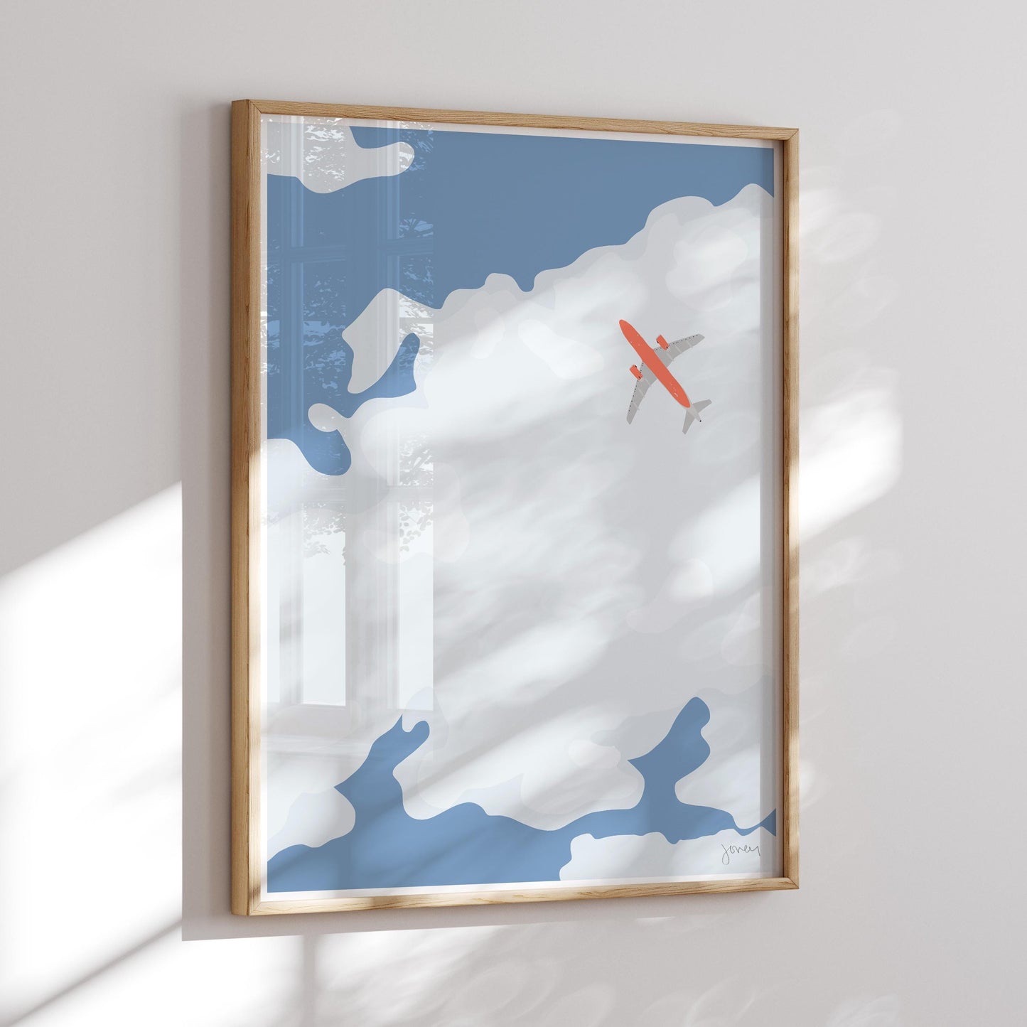 Clouds Plane Spotting Art Print - Unframed or Framed - 140116