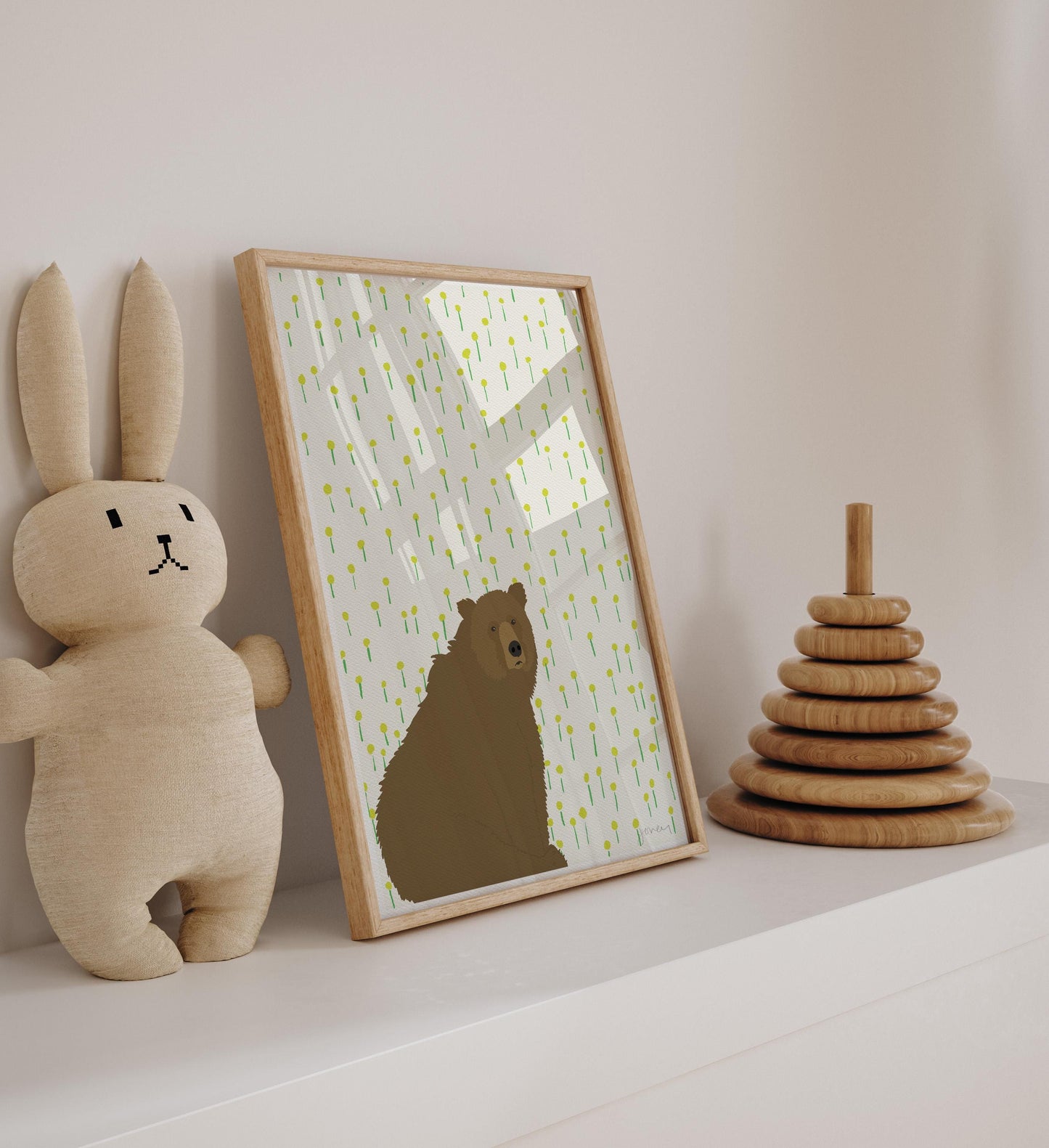 Bear Sitting Art Print - Unframed or Framed - 121023