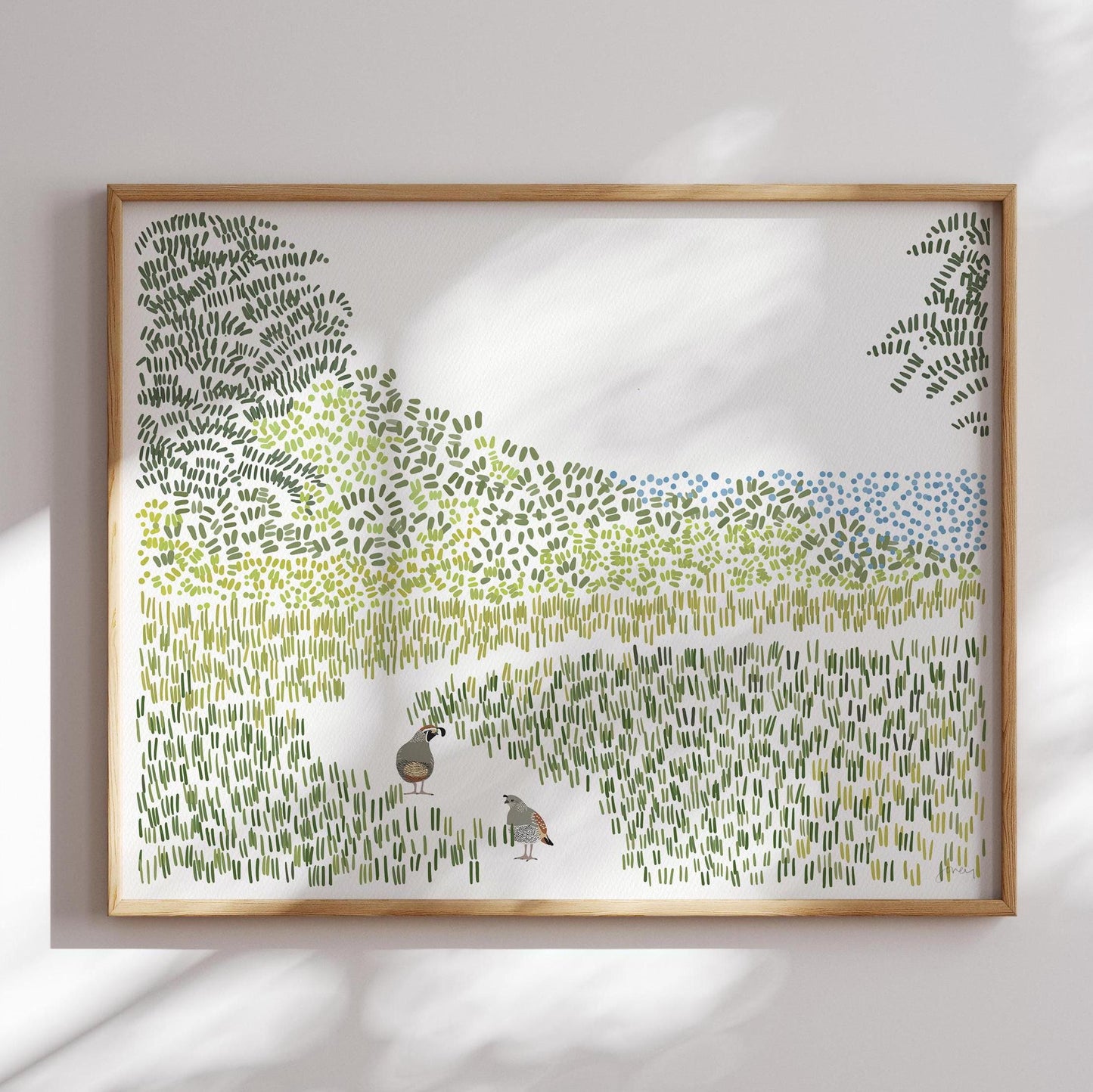 Quail on California Coast Art Print - Unframed or Framed - 240801