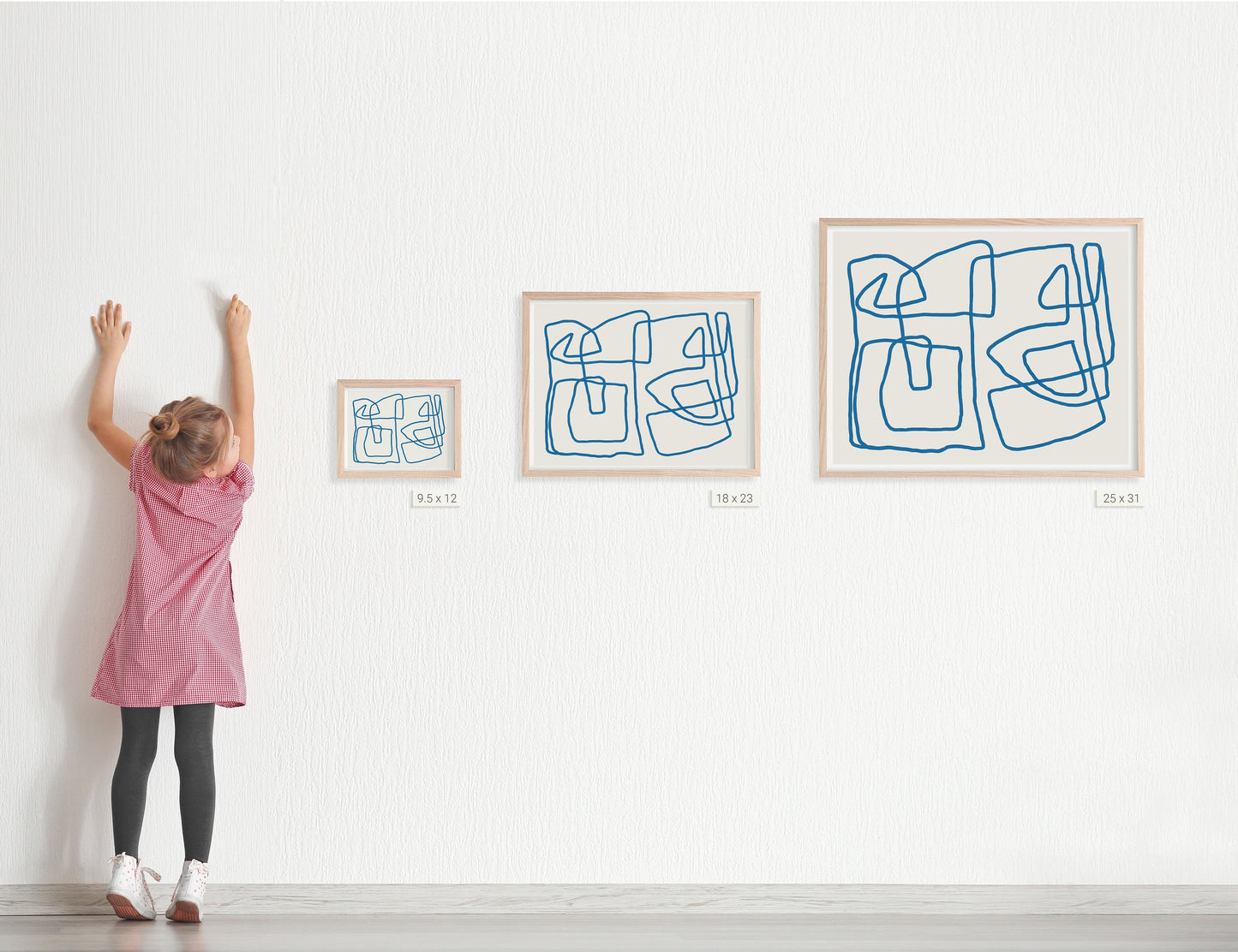 Abstract with Blue Lines Art Print - Unframed or Framed - 181002