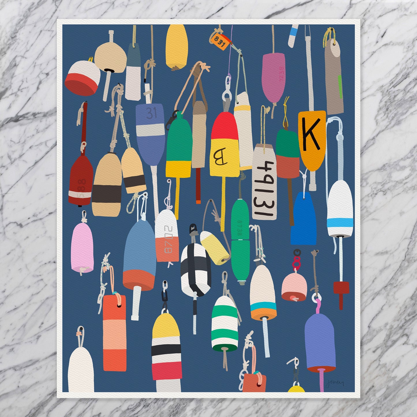 Lobster Buoys Signed Art Print - 211111