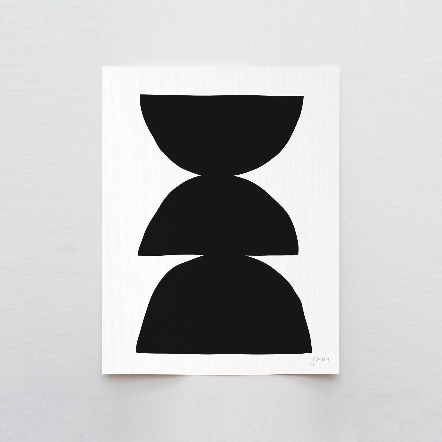 Black Shapes Abstract Art Print - Unframed or Framed - 200730