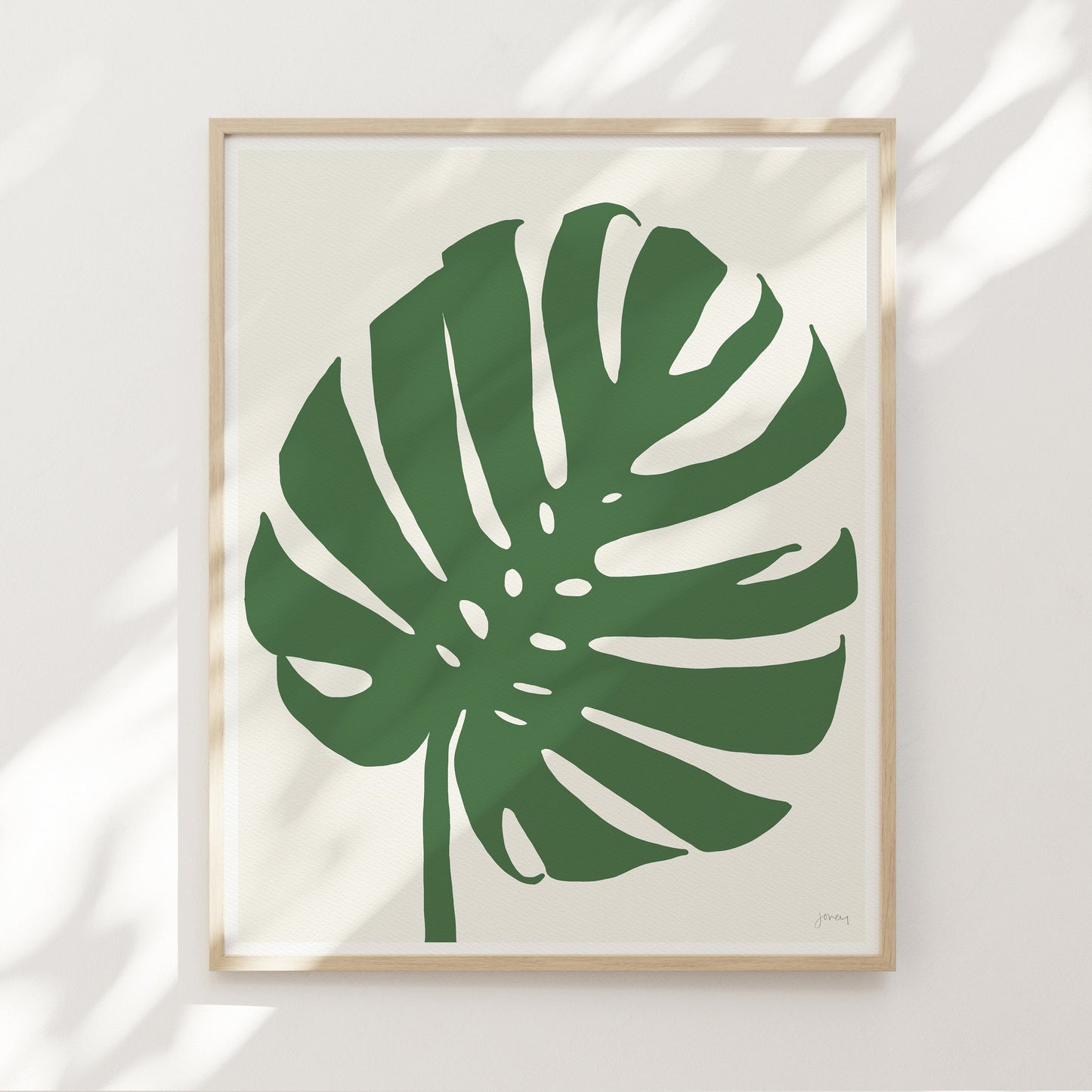 Monstera Leaf Art Print - Unframed or Framed - 140108