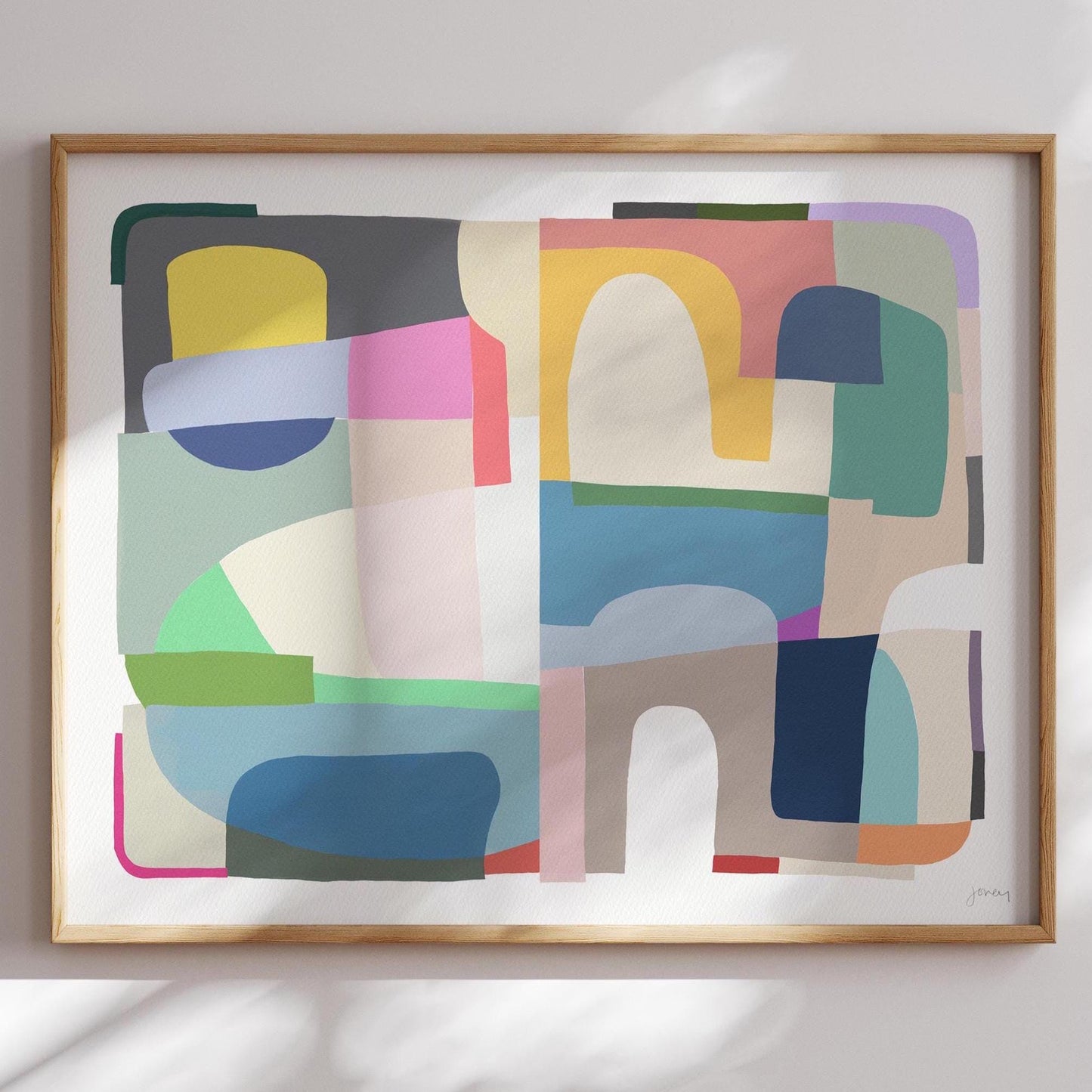 Interlocking Colors Modern Art Print - Unframed or Framed - 180405