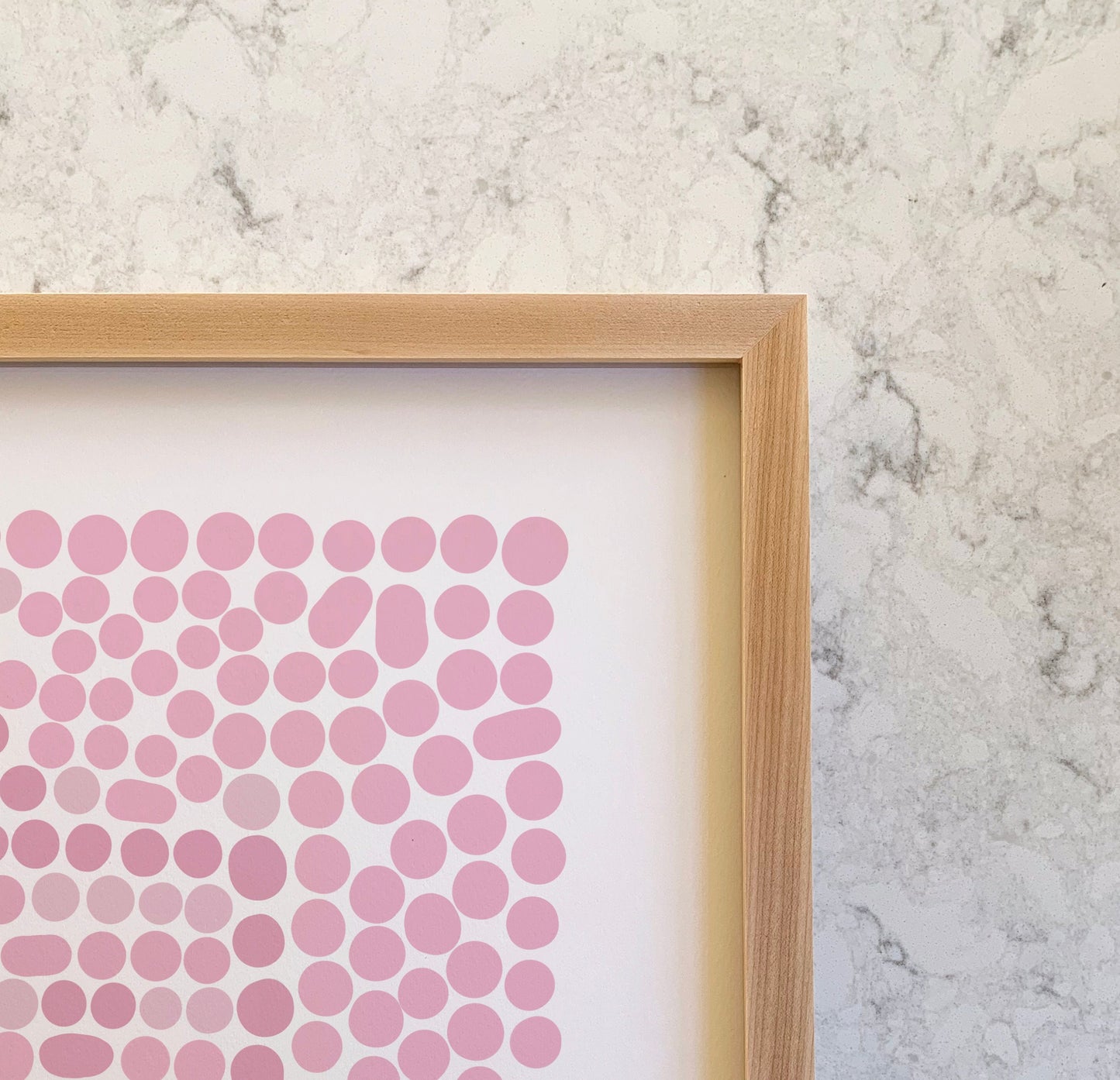 Pink Polka Dots Abstract Art Print - Unframed or Framed - 200216