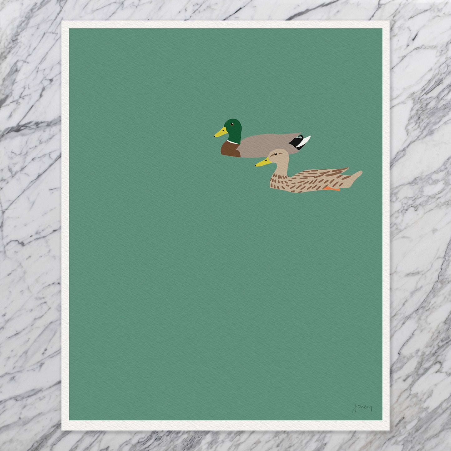 Pair of Mallards Art Print - Unframed or Framed - 160109