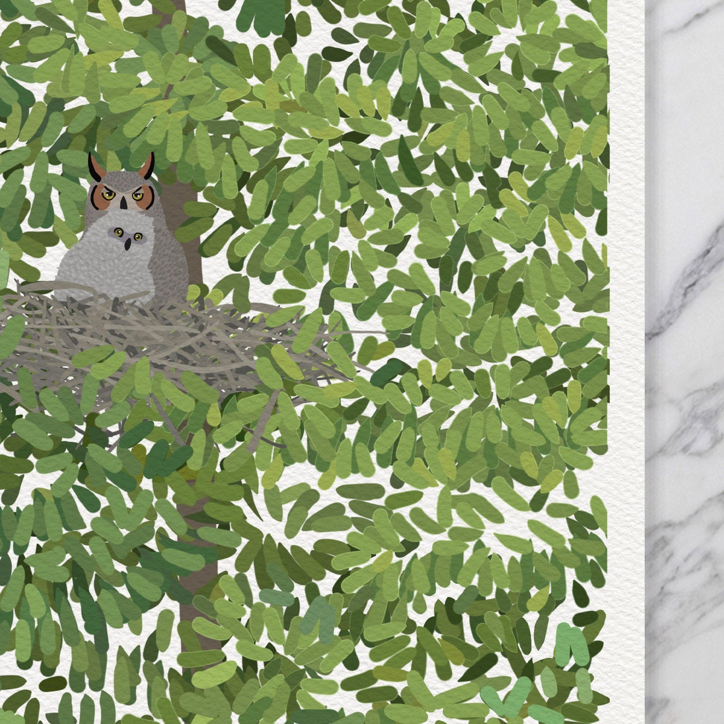 Great Horned Owl Art Print - Unframed or Framed - 220215