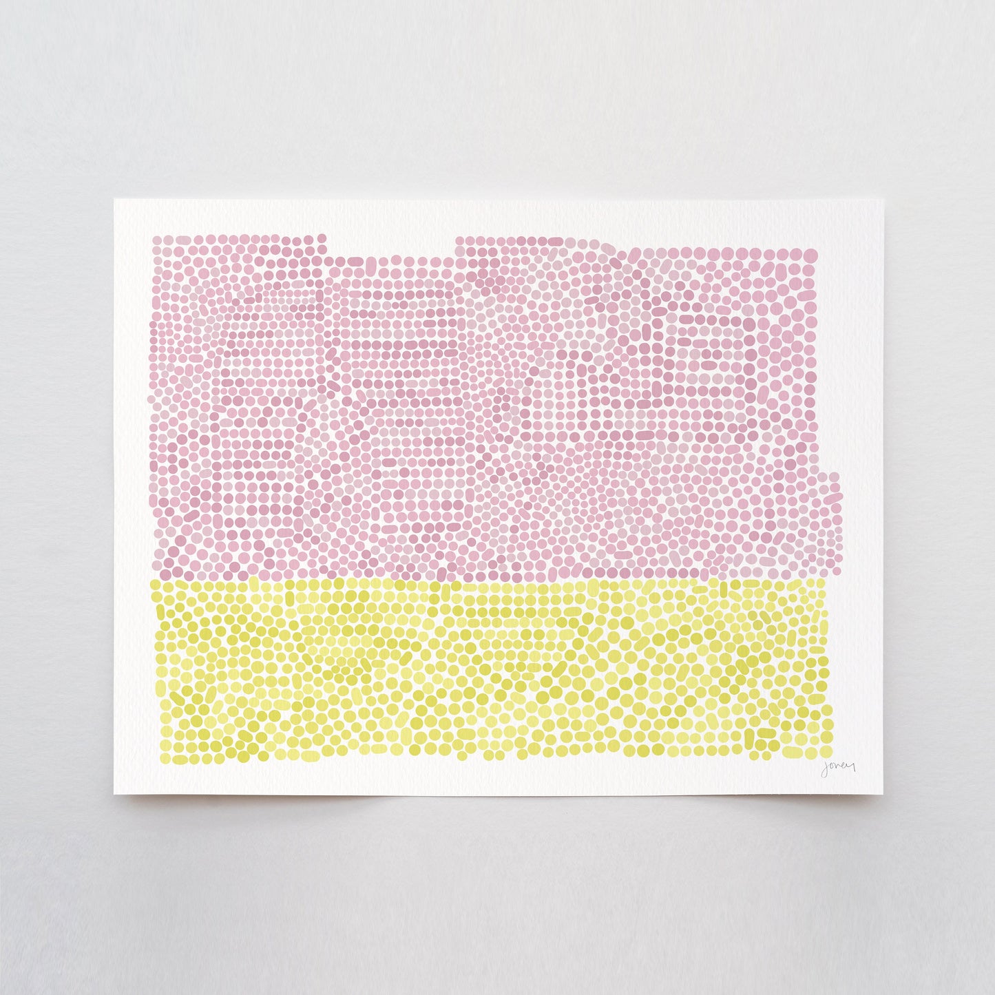 Pink Polka Dots Abstract Art Print - Unframed or Framed - 200216