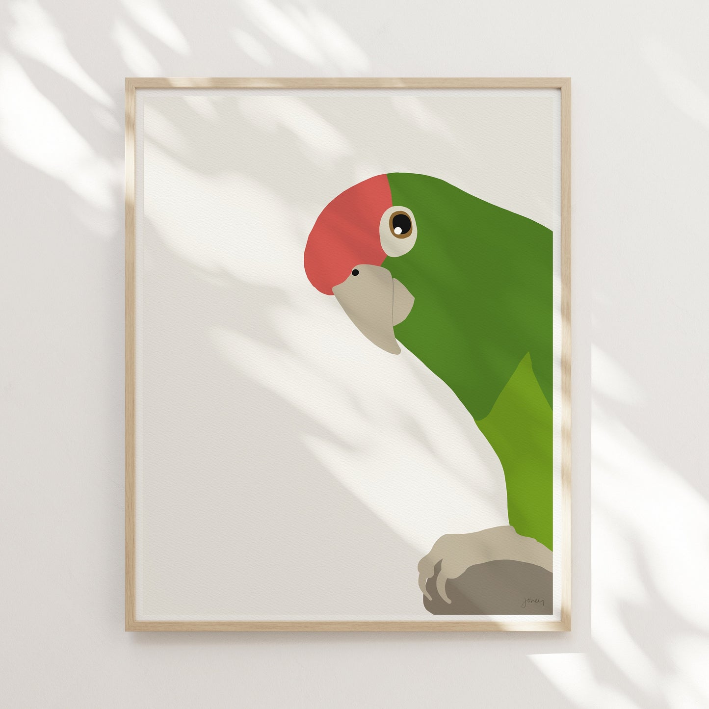 Red-headed Parrot Art Print - Unframed or Framed - 140903