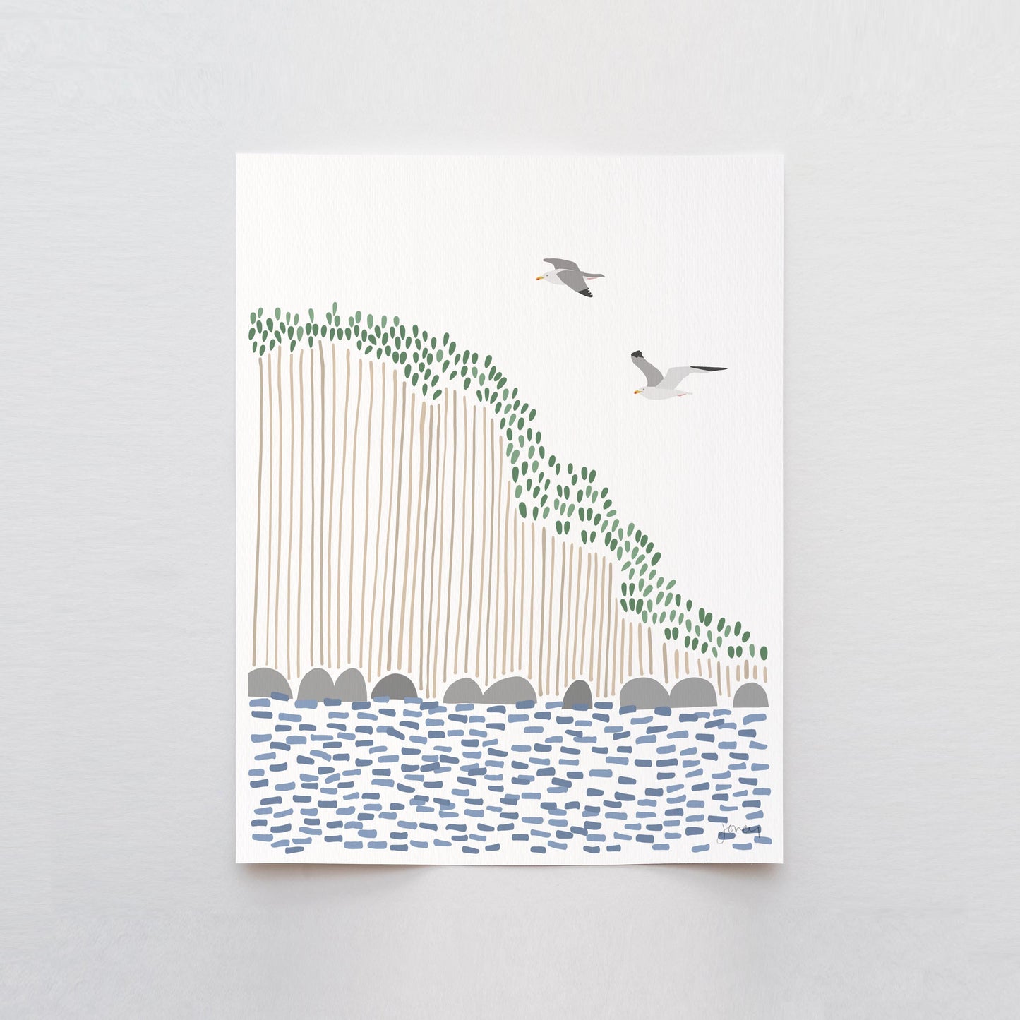 Ocean Cliffside Art Print - Unframed or Framed - 250307