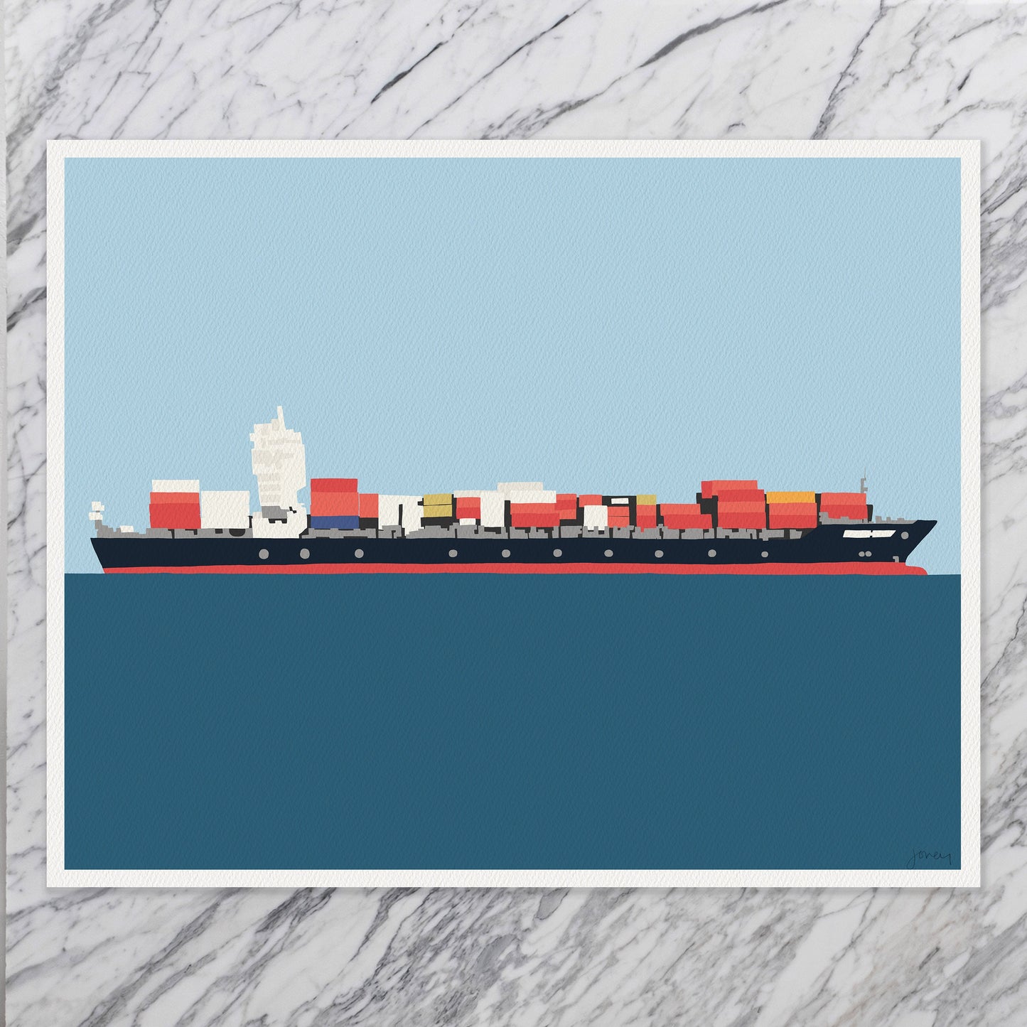 Cargo Ship Art Print - Unframed or Framed - 141125