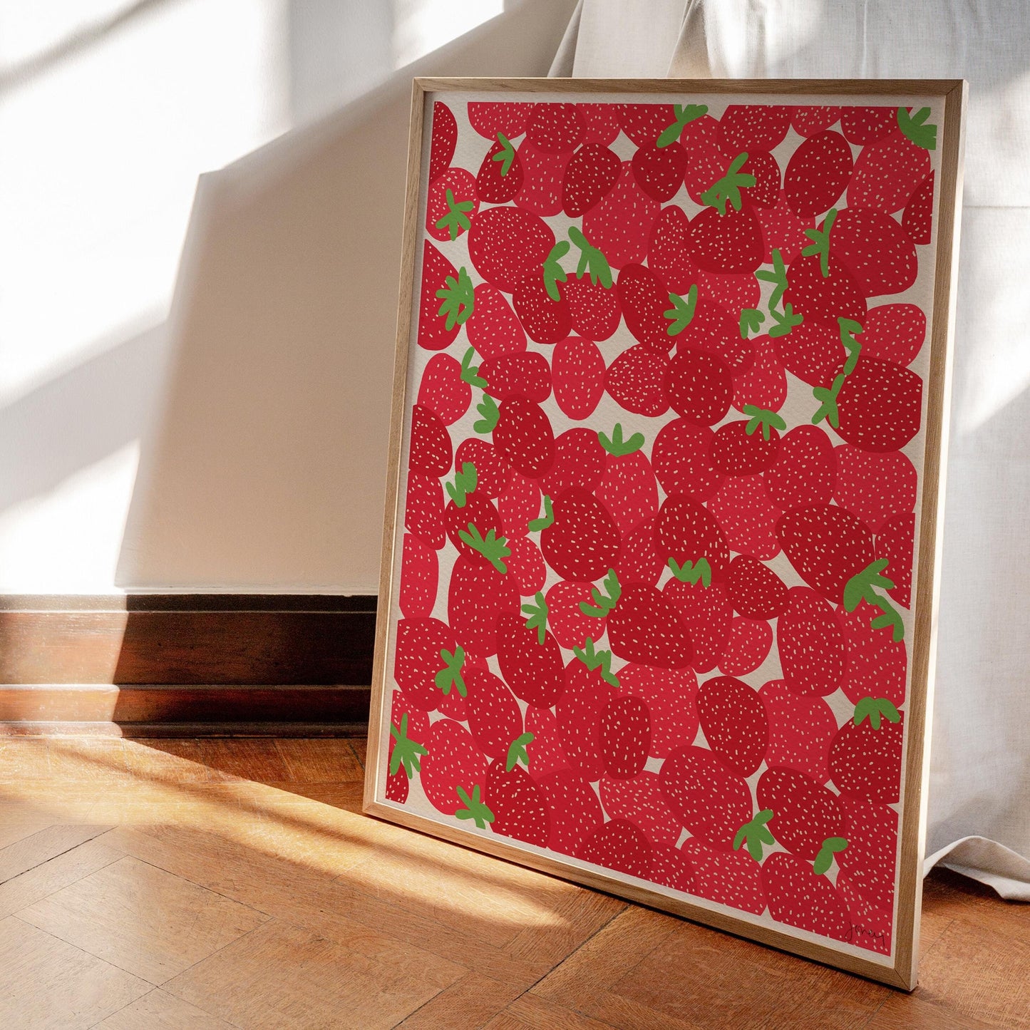 Summer Strawberries Art Print - Unframed or Framed - 110728