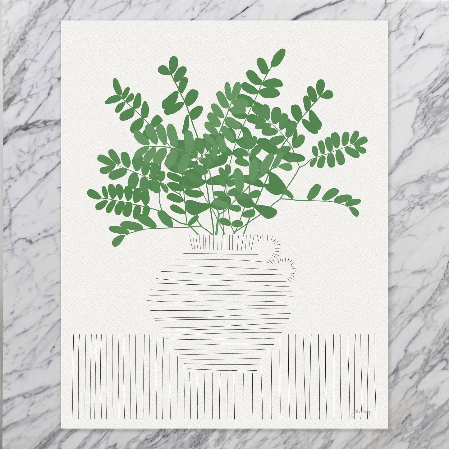 Acacia Leaves Still Life Art Print - Unframed or Framed - Botanical Home Decor - 200804