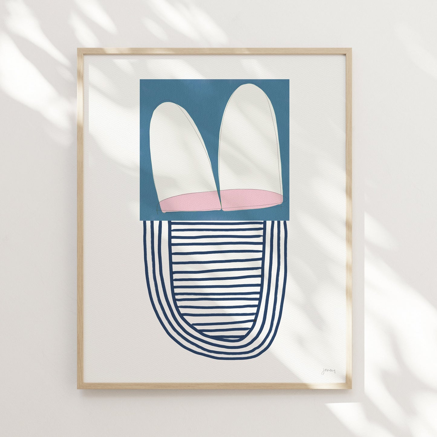 Blue and Pink Abstract Art Print - Unframed or Framed - 180308