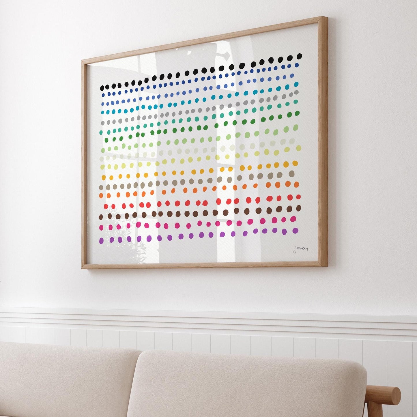 Rainbow Dots Art Print - Unframed or Framed - 150422