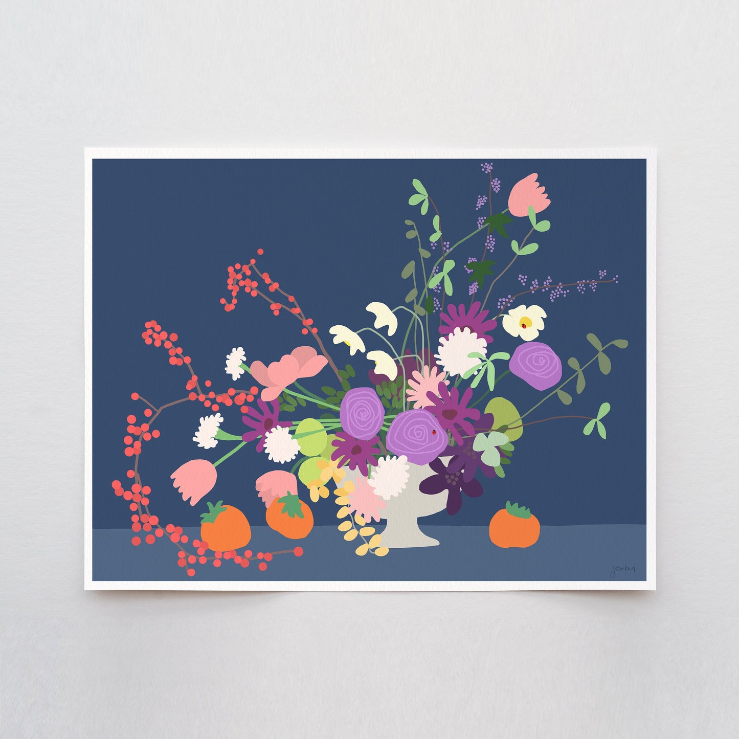 Persimmon Abstract Still Life Art Print - 191116