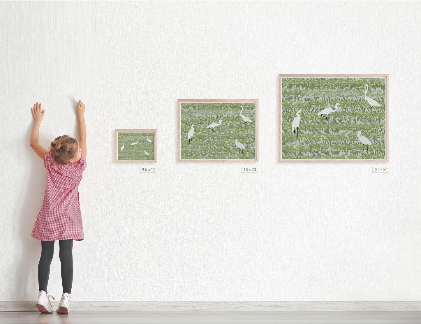 Four Egrets Art Print - Unframed or Framed - 220402