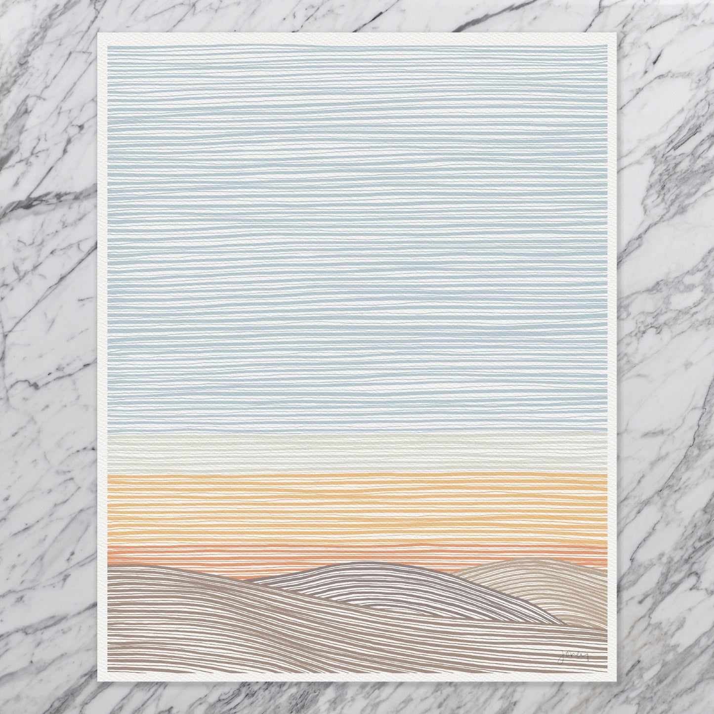 Desert Sunset Abstract Art Print - Unframed or Framed - 240207