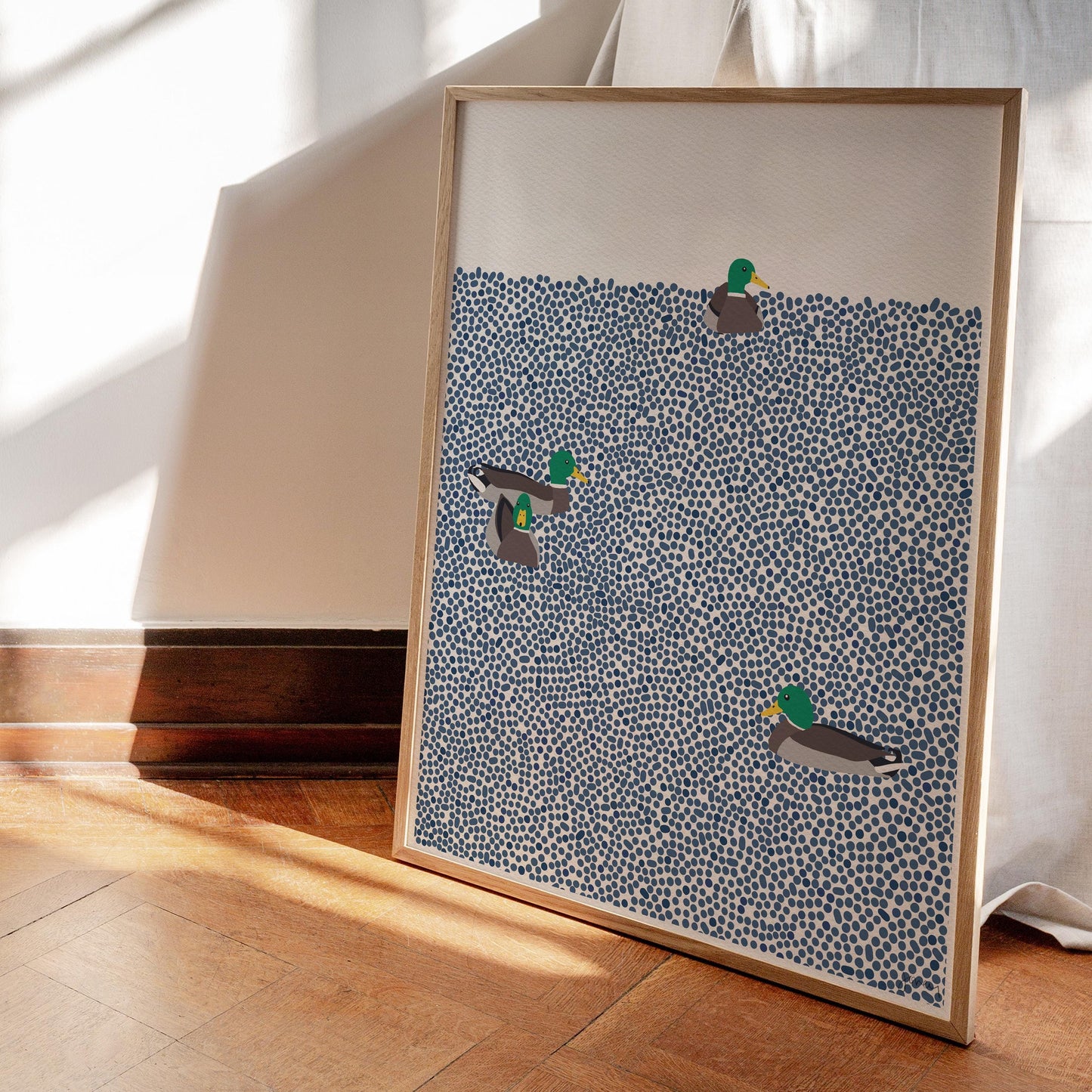 Mallards Swimming Art Print - Unframed or Framed - 231001