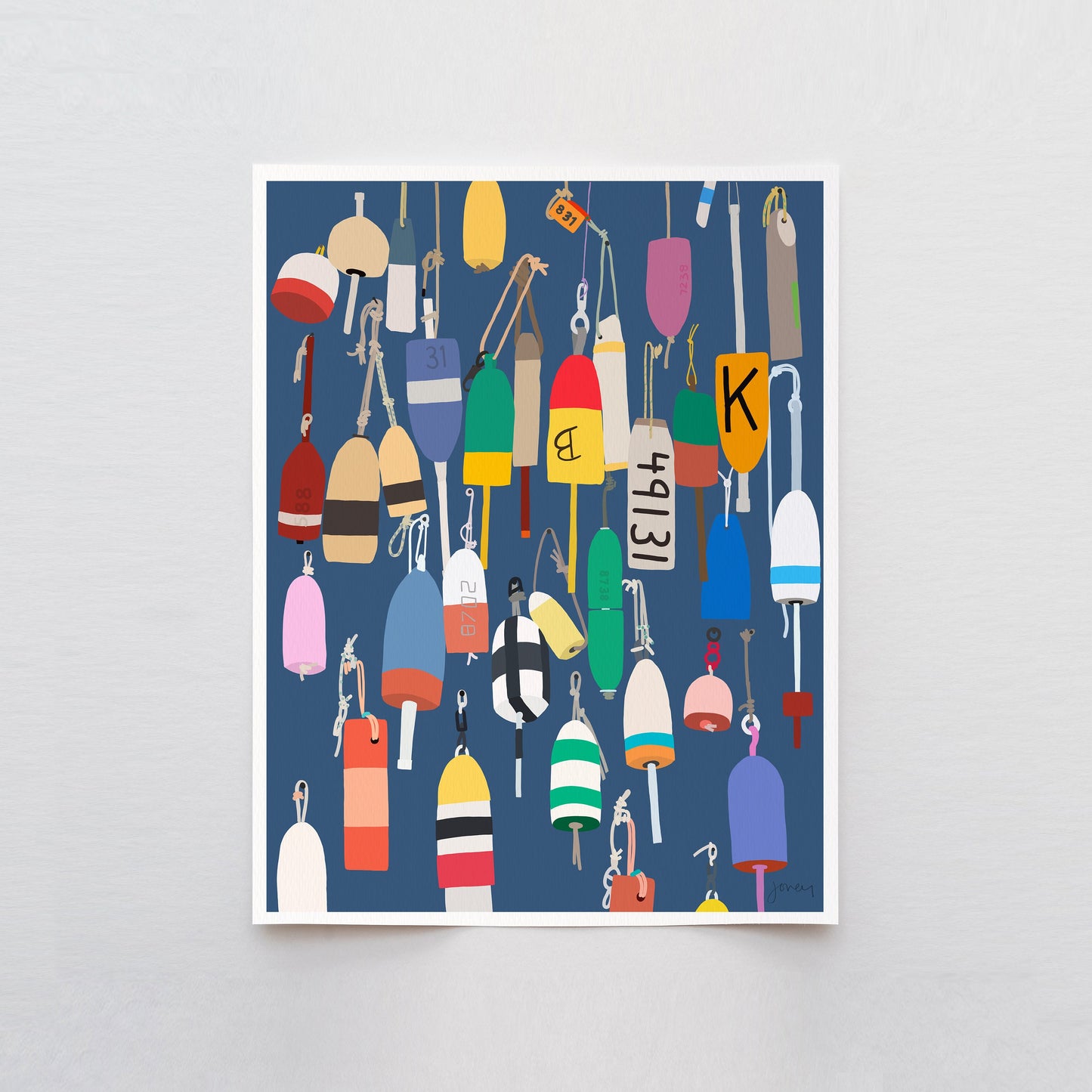 Lobster Buoys Signed Art Print - 211111
