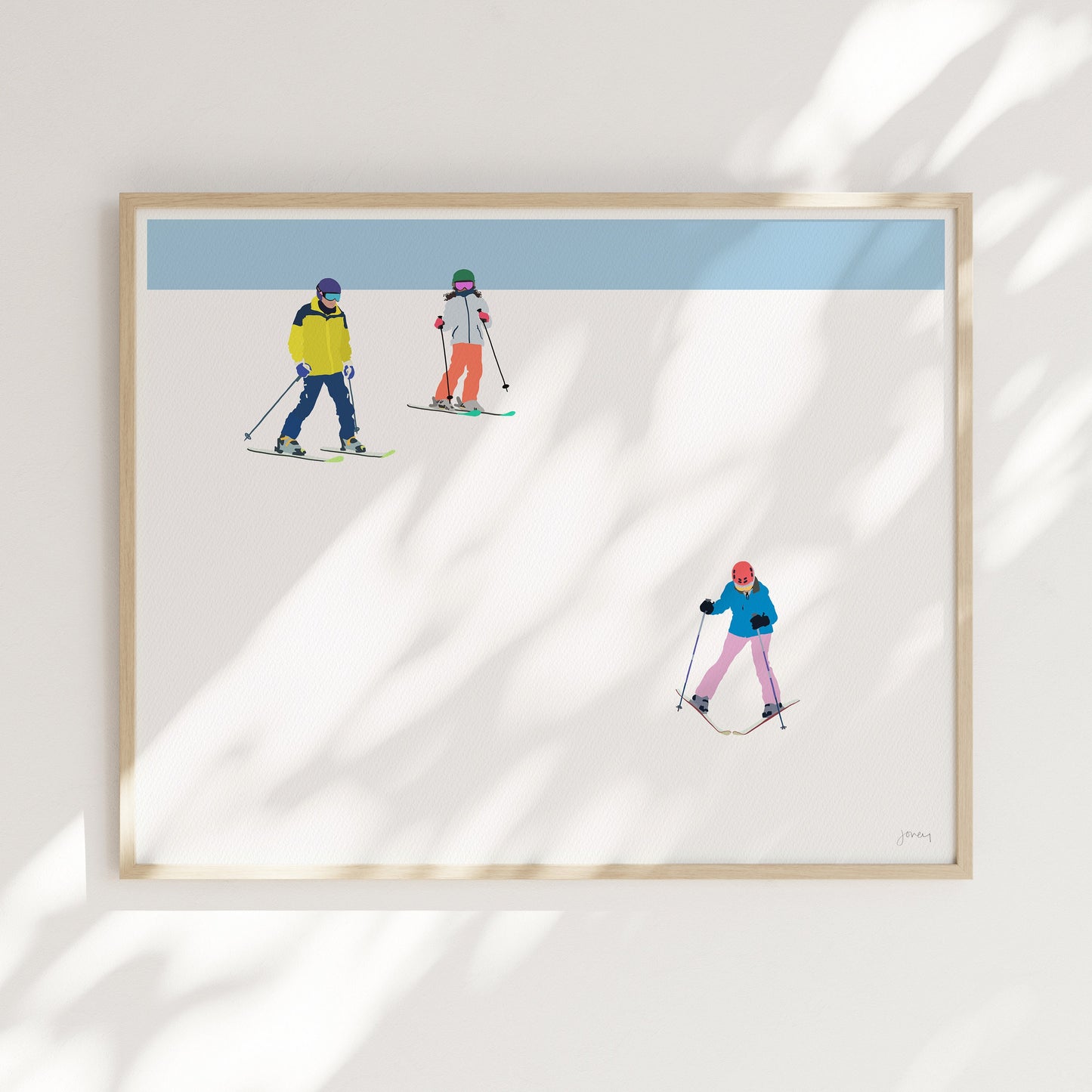 Ski Family Art Print -  Unframed or Framed - 220108