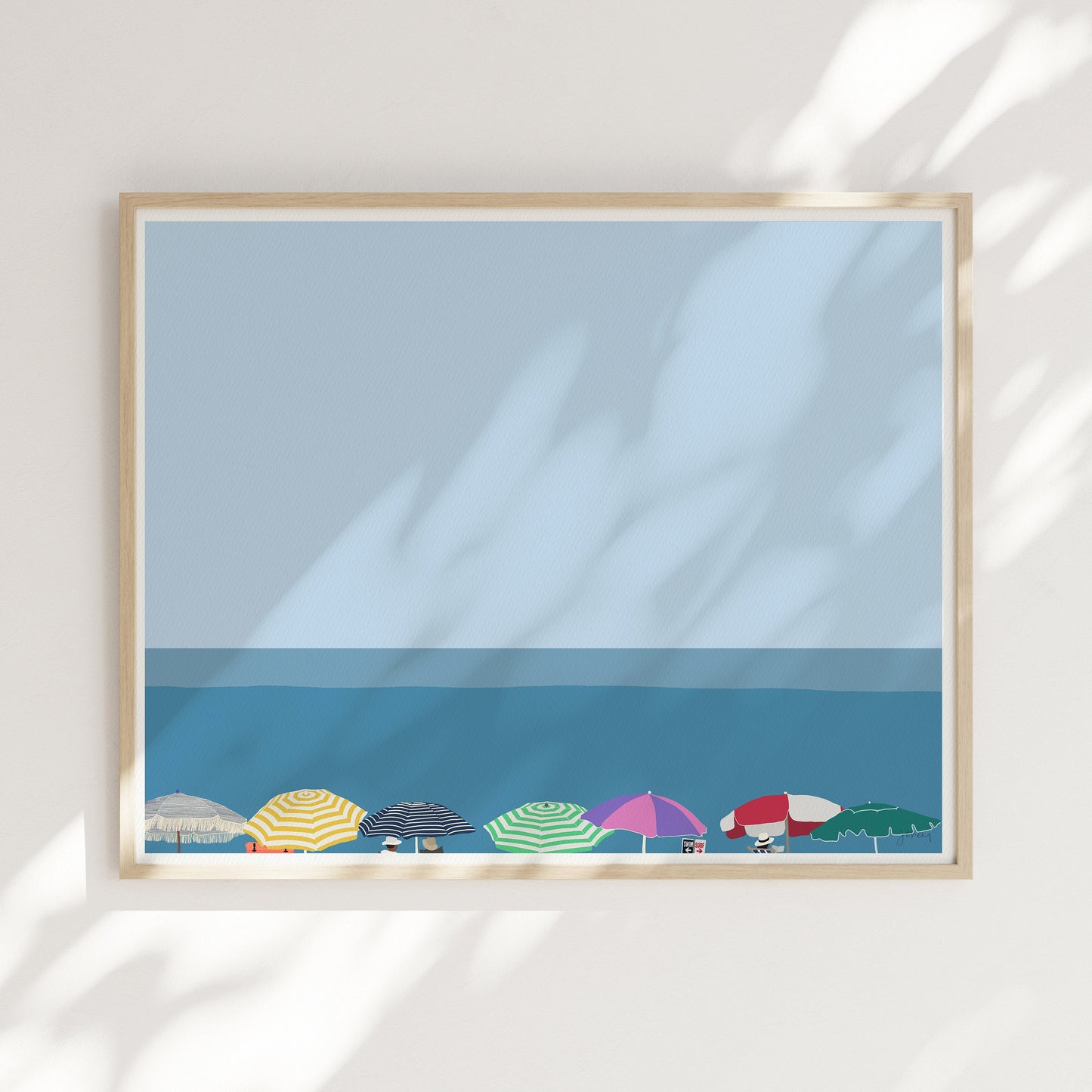 Beach Umbrellas Art Print - Unframed or Framed - 210603