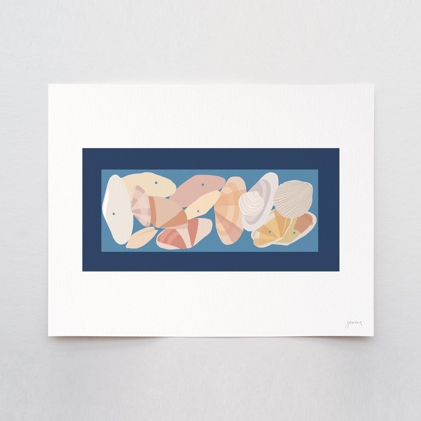 Beachcombing, signed art print - 260907