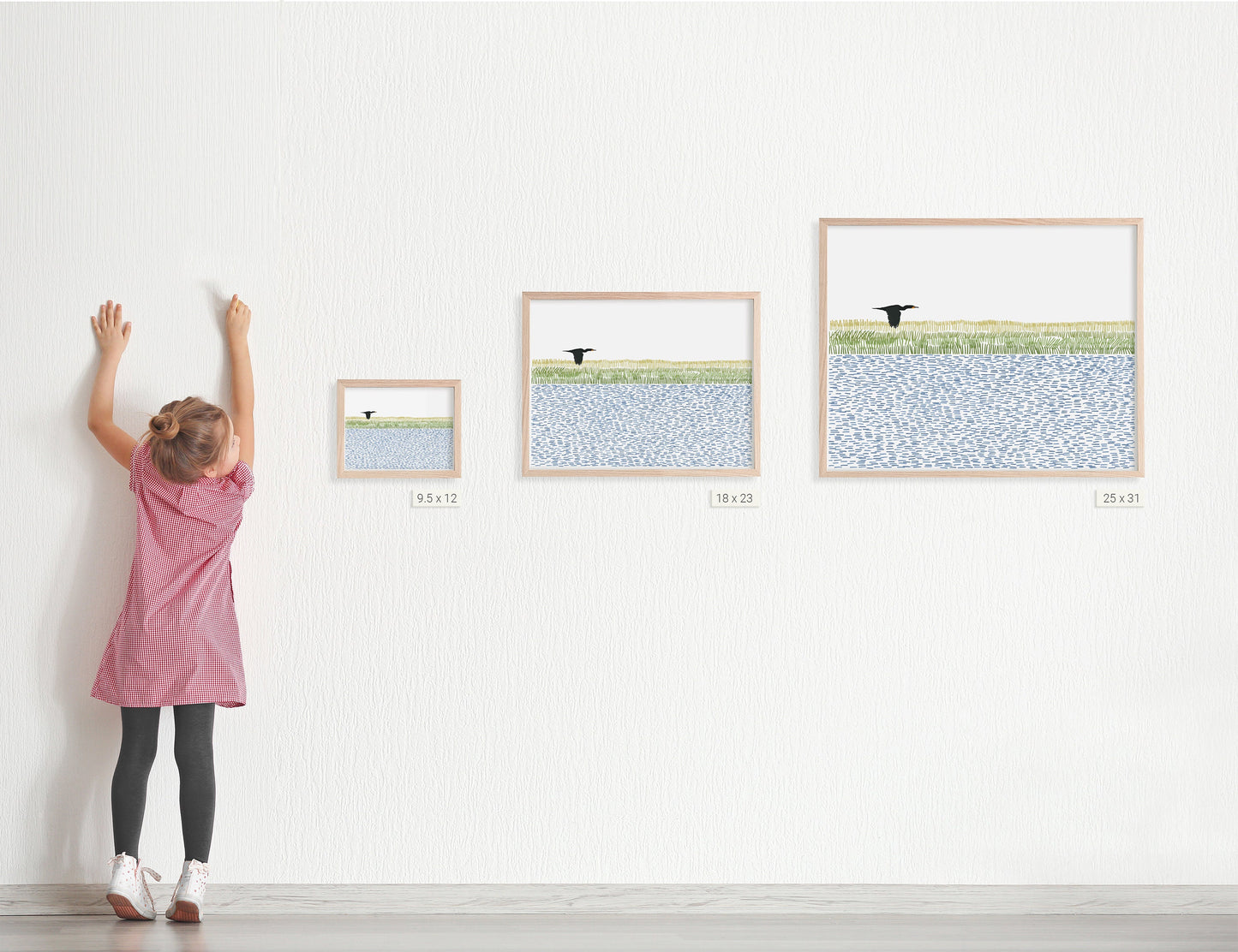 Cormorant over Wetlands Art Print - Unframed or Framed - 210801