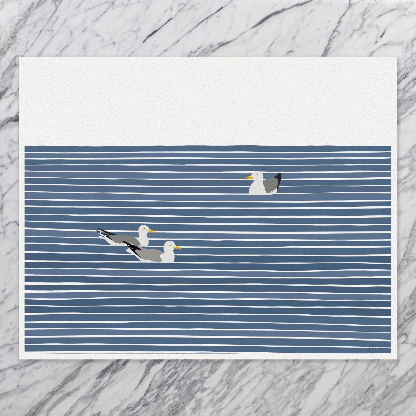 Seagull Family Art Print - Unframed or Framed - 250414