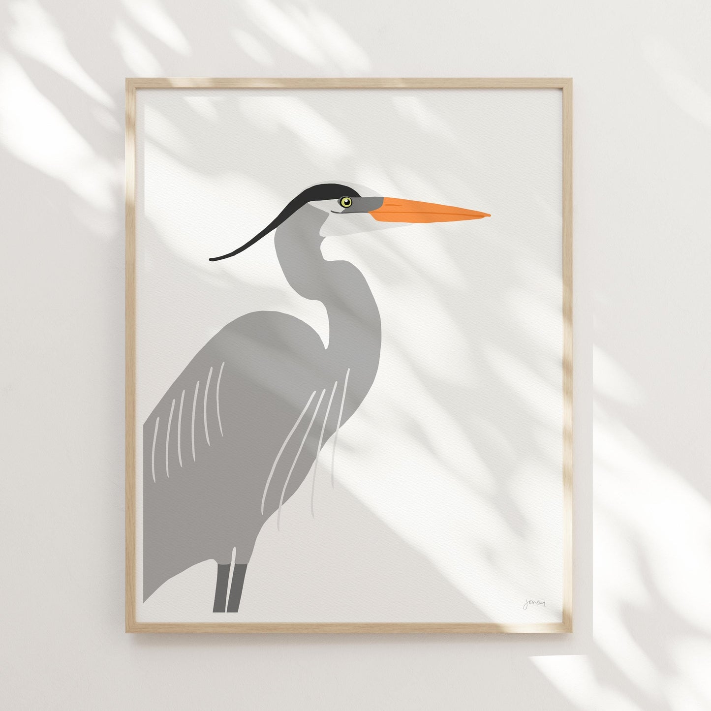 Great Blue Heron Profile Art Print - Unframed or Framed - 250410