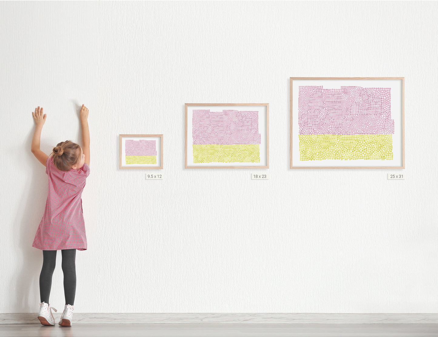 Pink Polka Dots Abstract Art Print - Unframed or Framed - 200216