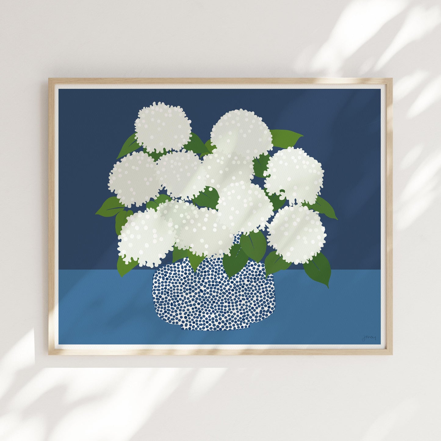 White Hydrangea Art Print - Signed by Jorey Hurley - Floral Decor - 250727