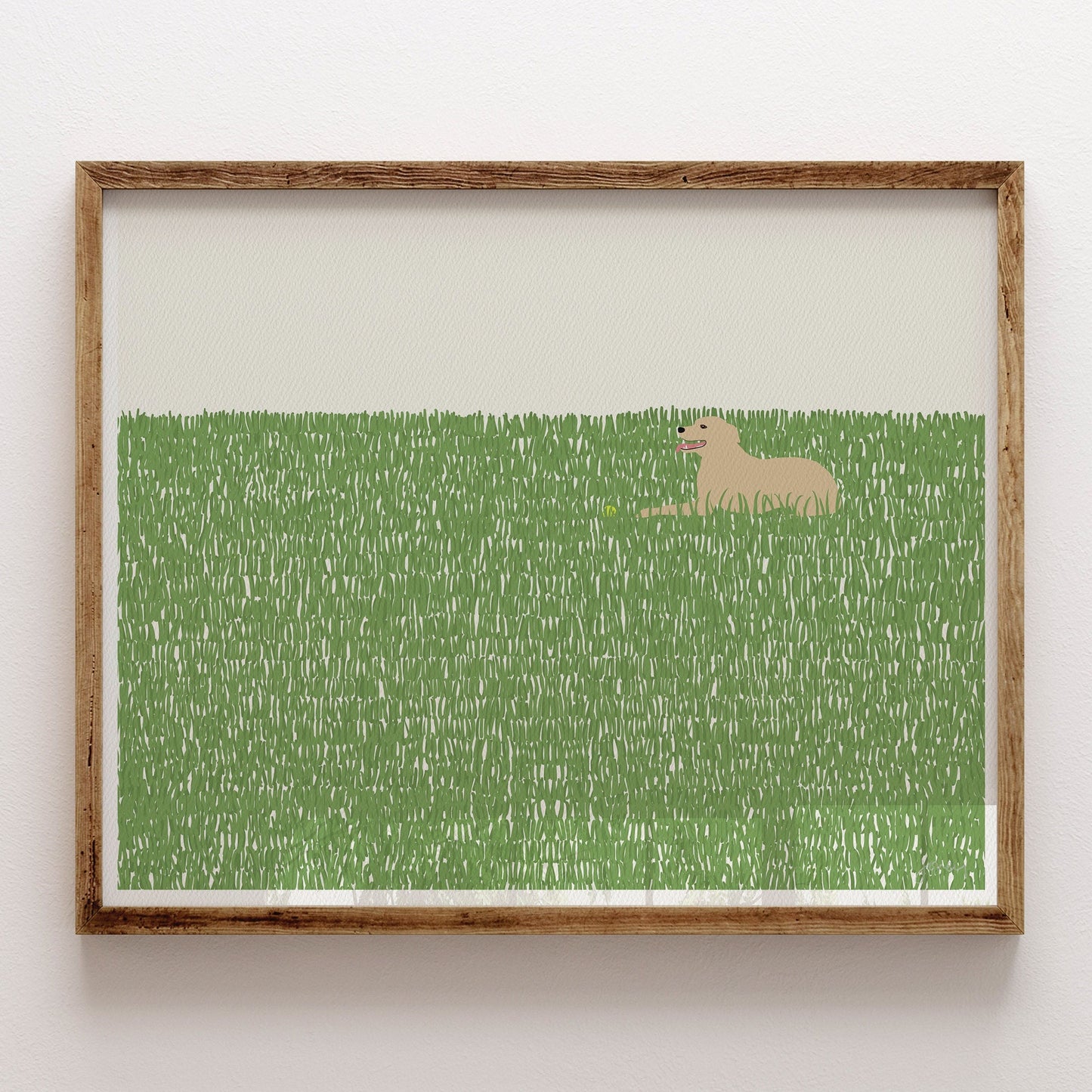 Happy Labrador in the Grass Art Print - Unframed or Framed - 141008