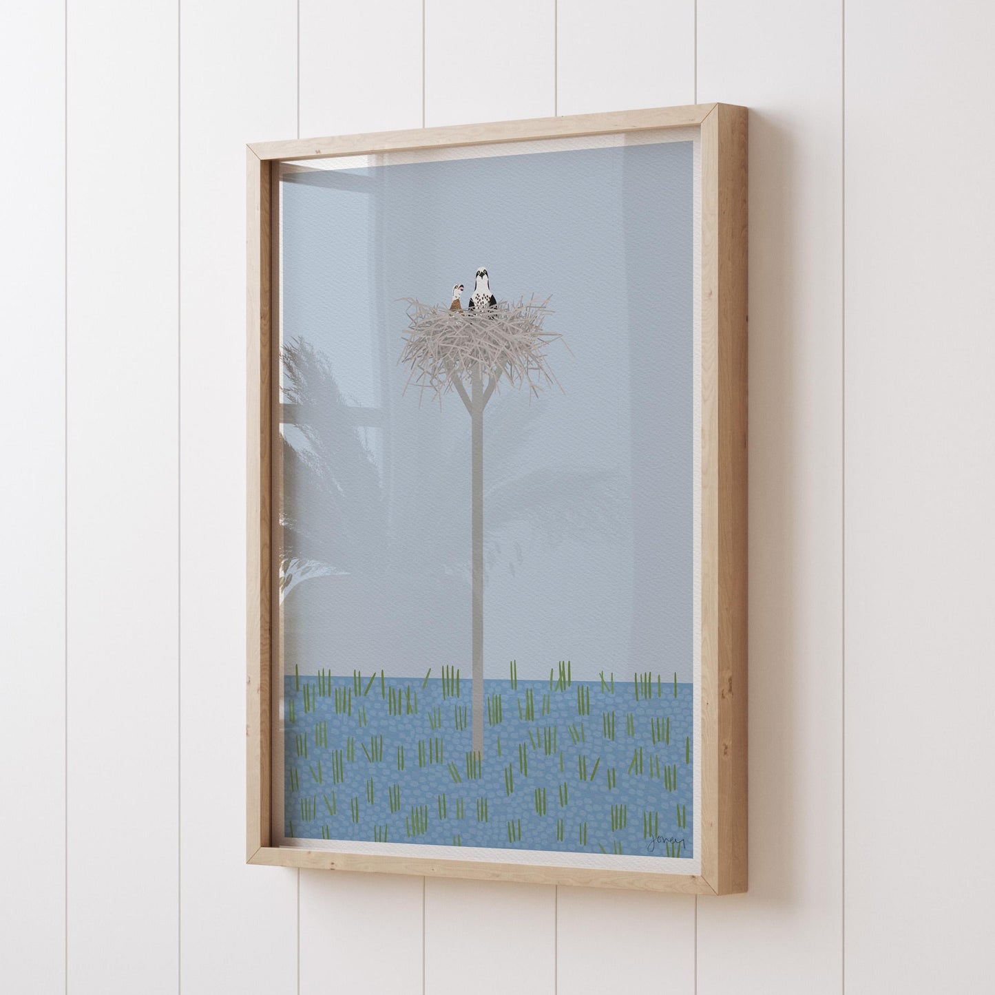 Osprey and Chick in Nest Art Print - Signed - 260621