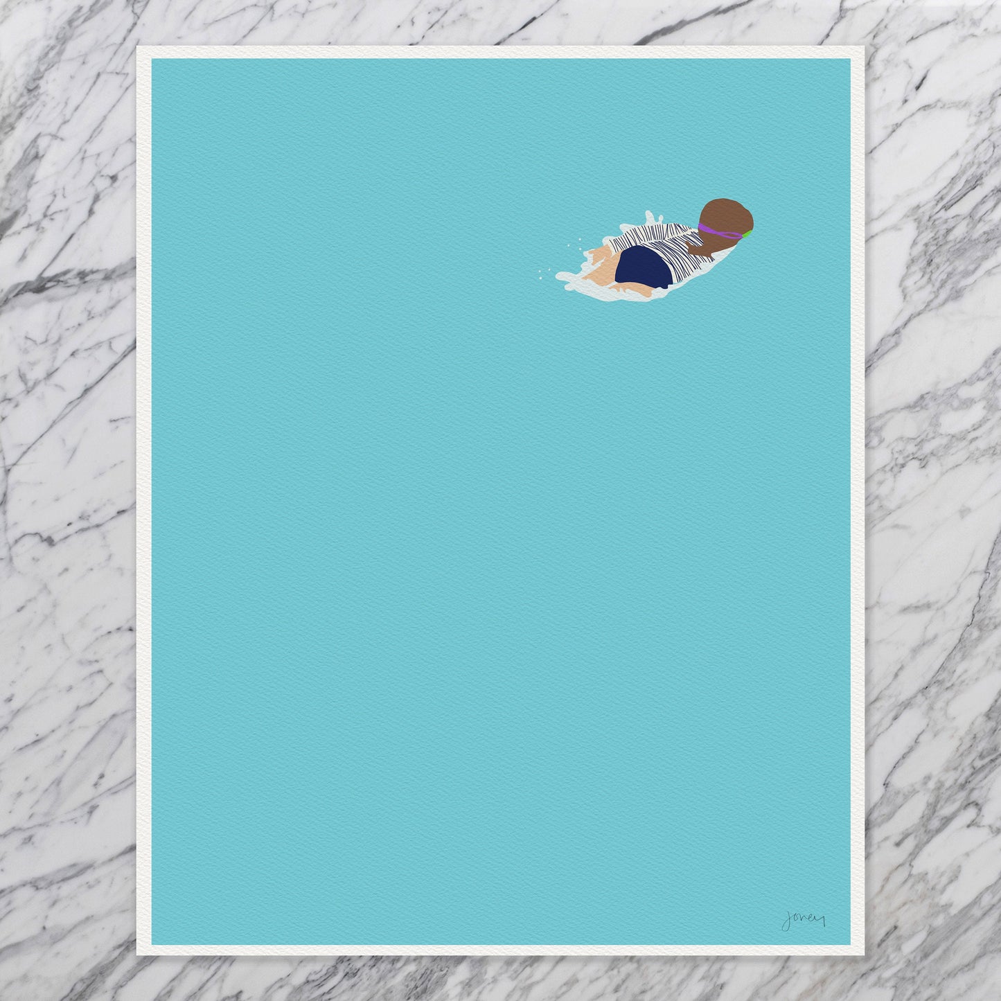 Face Down Swimming Art Print - Unframed or Framed - 150622