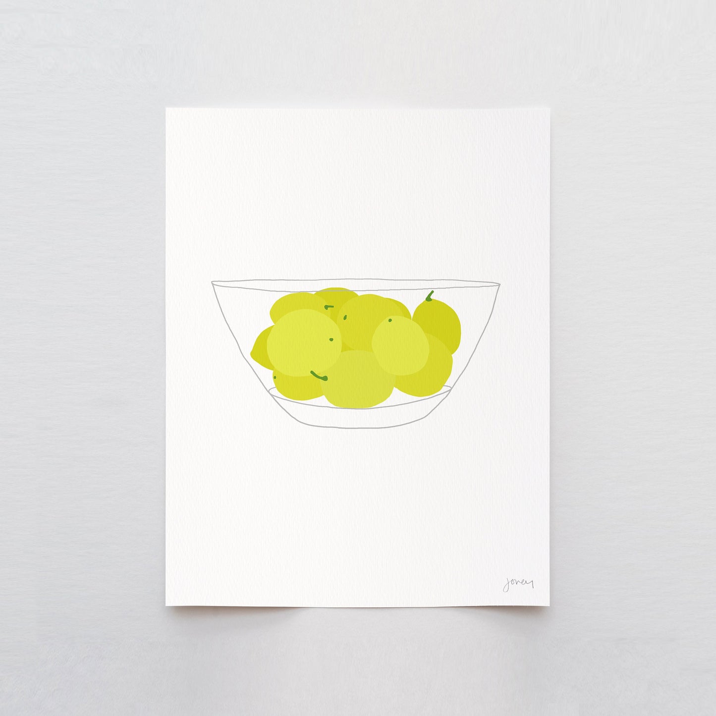 Glass Bowl with Meyer Lemons Art Print - Unframed or Framed - 130124