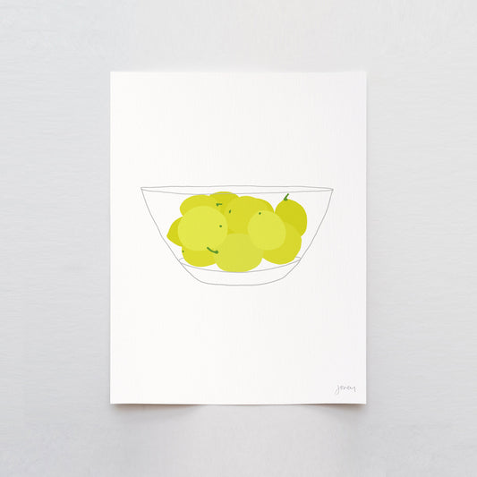 Glass Bowl with Meyer Lemons Art Print - Unframed or Framed - 130124