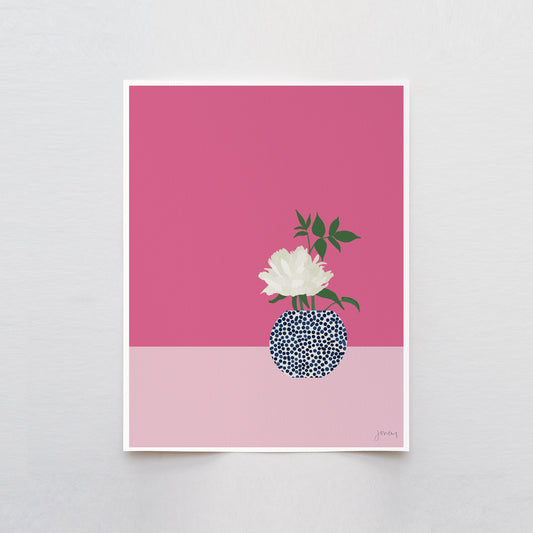 White Peony Still Life Art Print - Unframed or Framed - 220221