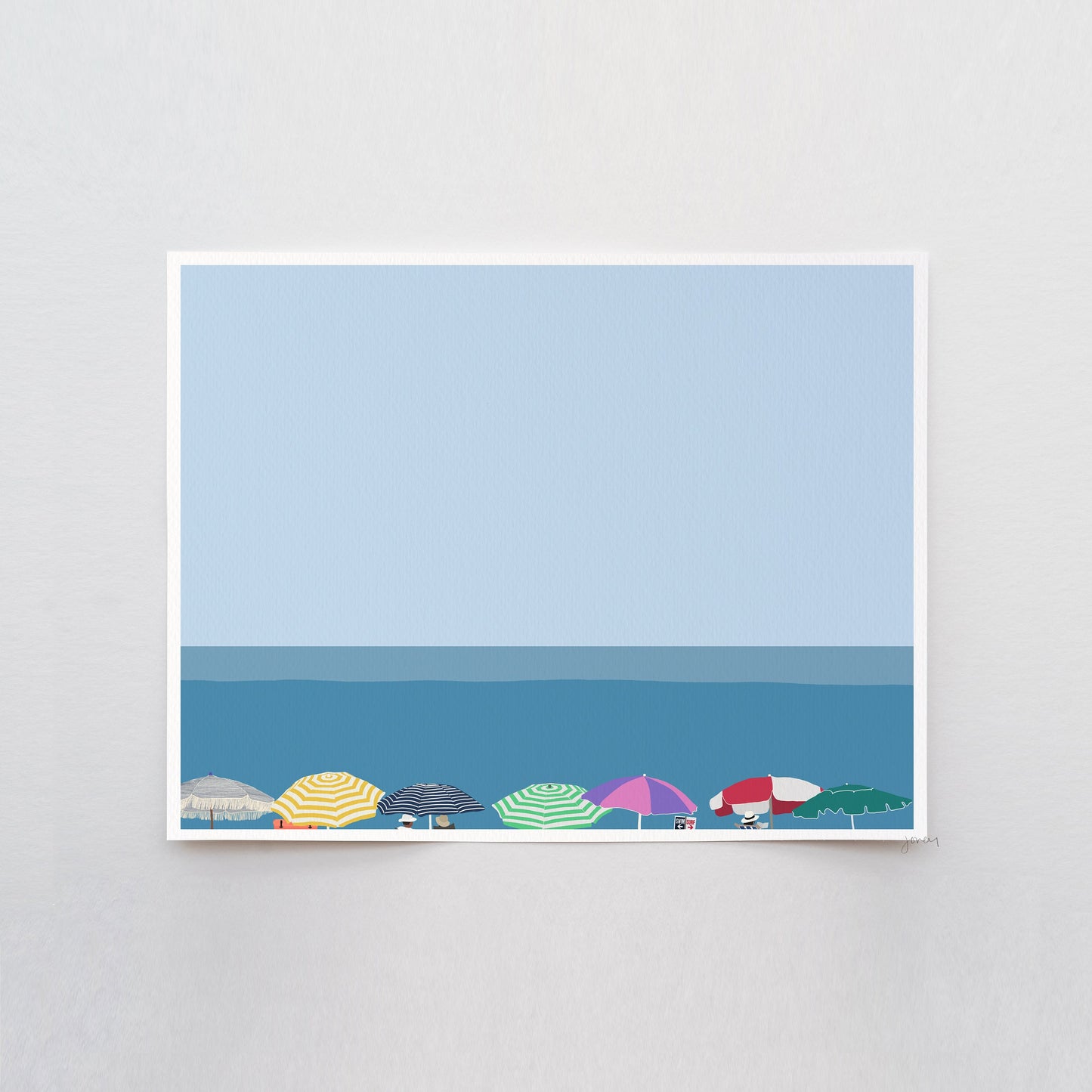 Beach Umbrellas Art Print - Unframed or Framed - 210603