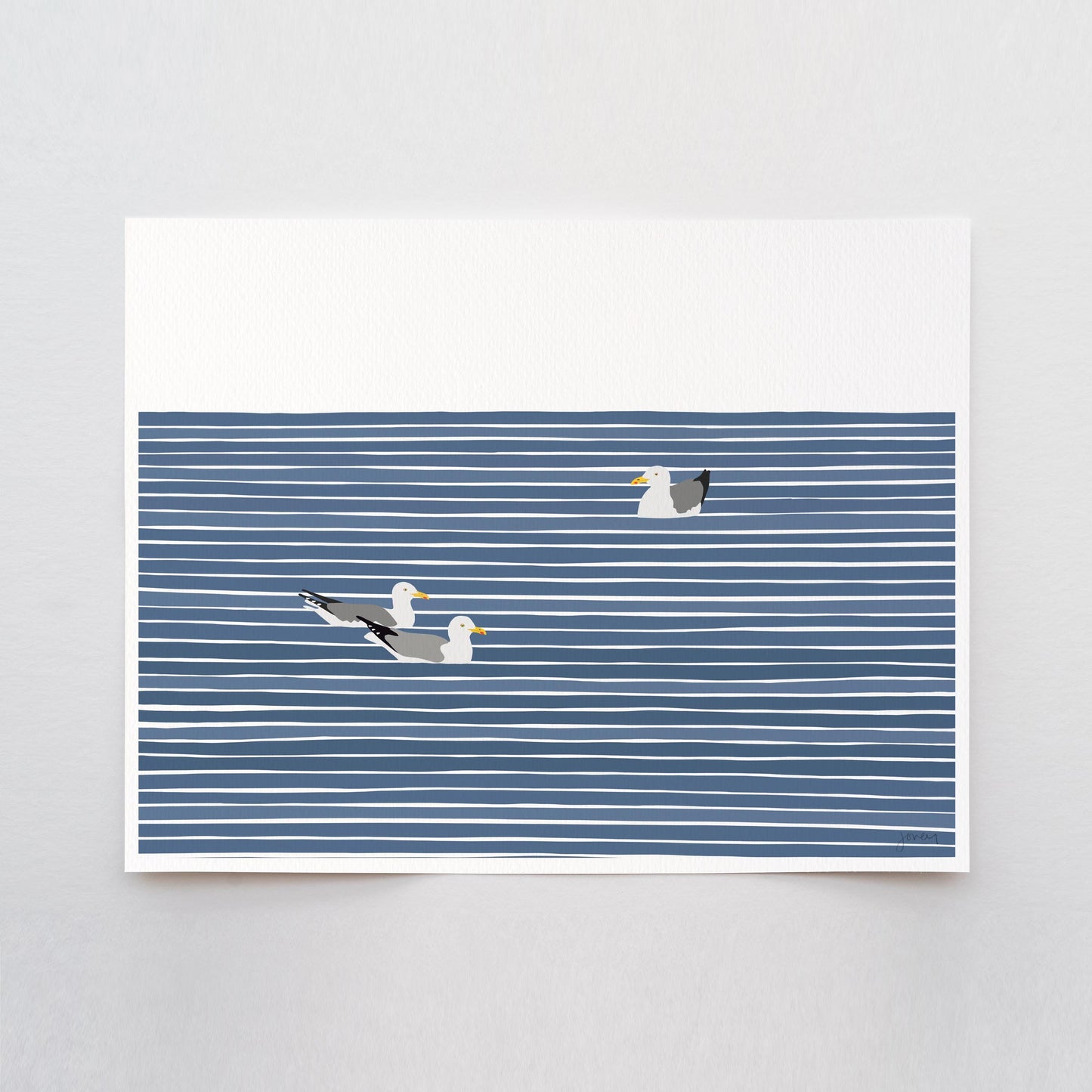 Seagull Family Art Print - Unframed or Framed - 250414