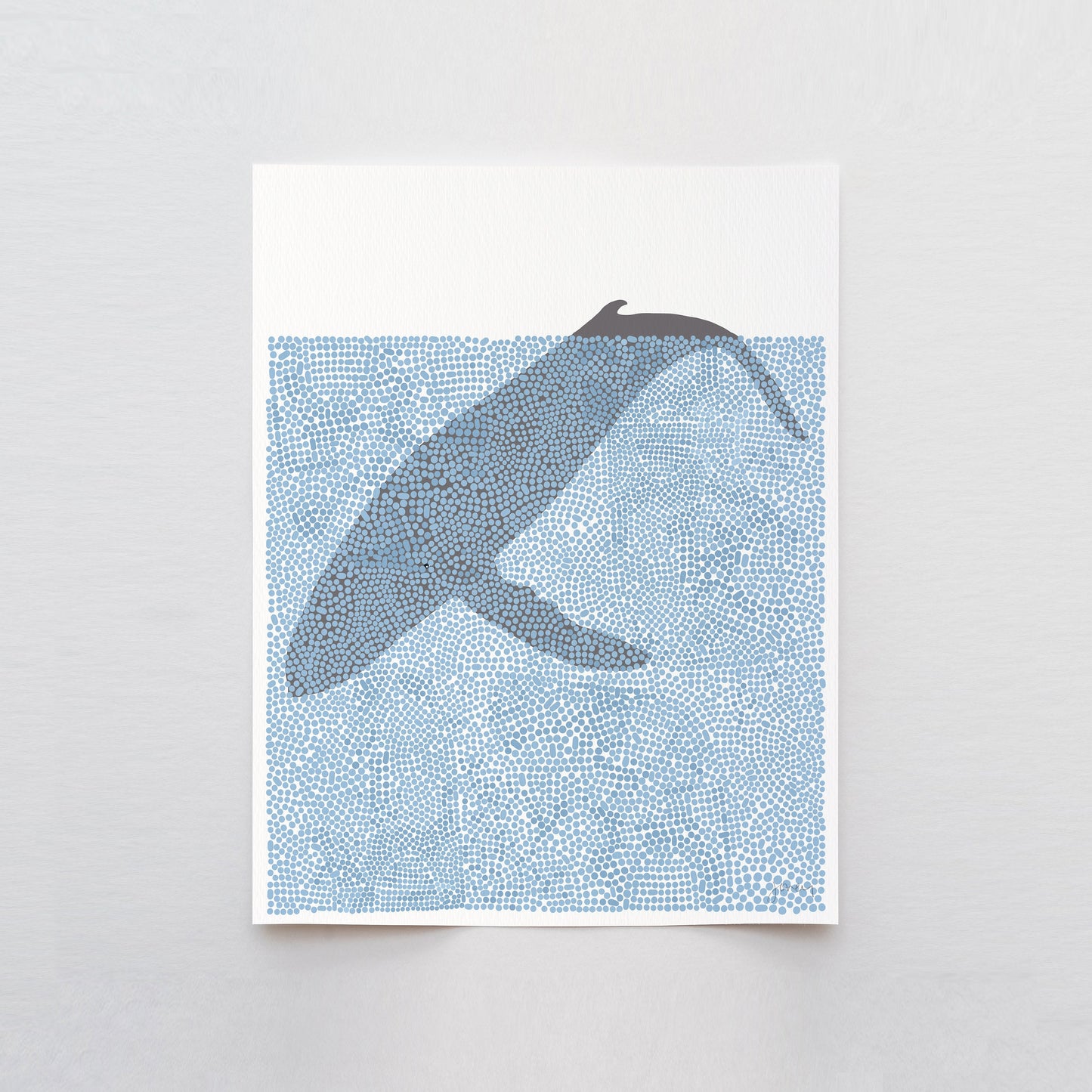 Humpback Diving Abstract Art Print - Unframed or Framed - 240526