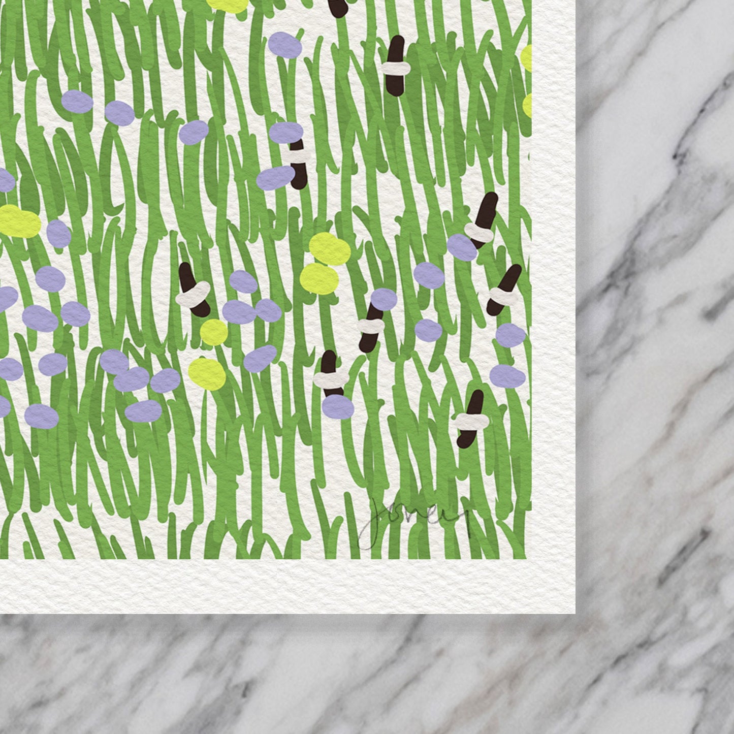 Girl Gathering Flowers Art Print - Unframed or Framed - 140410