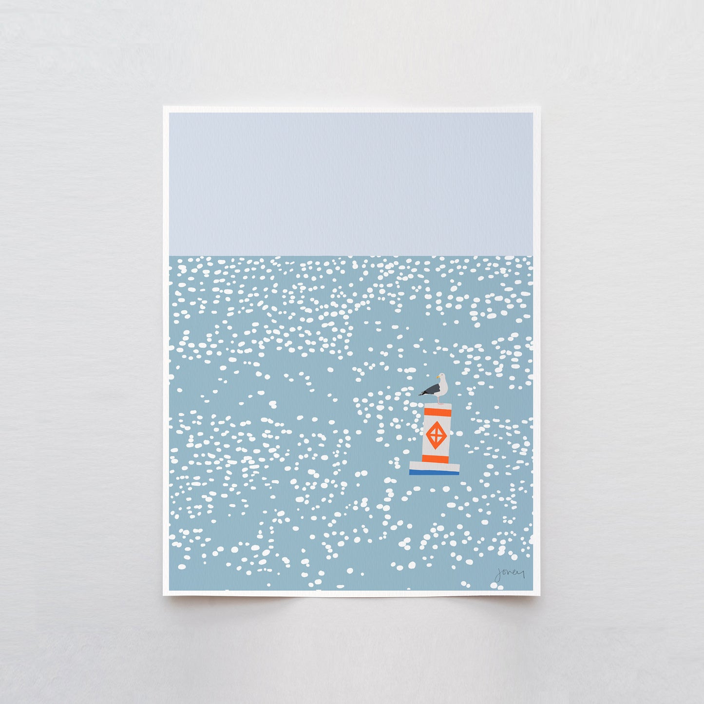 Seagull on Sparkling Water Art Print - Unframed or Framed - 230625