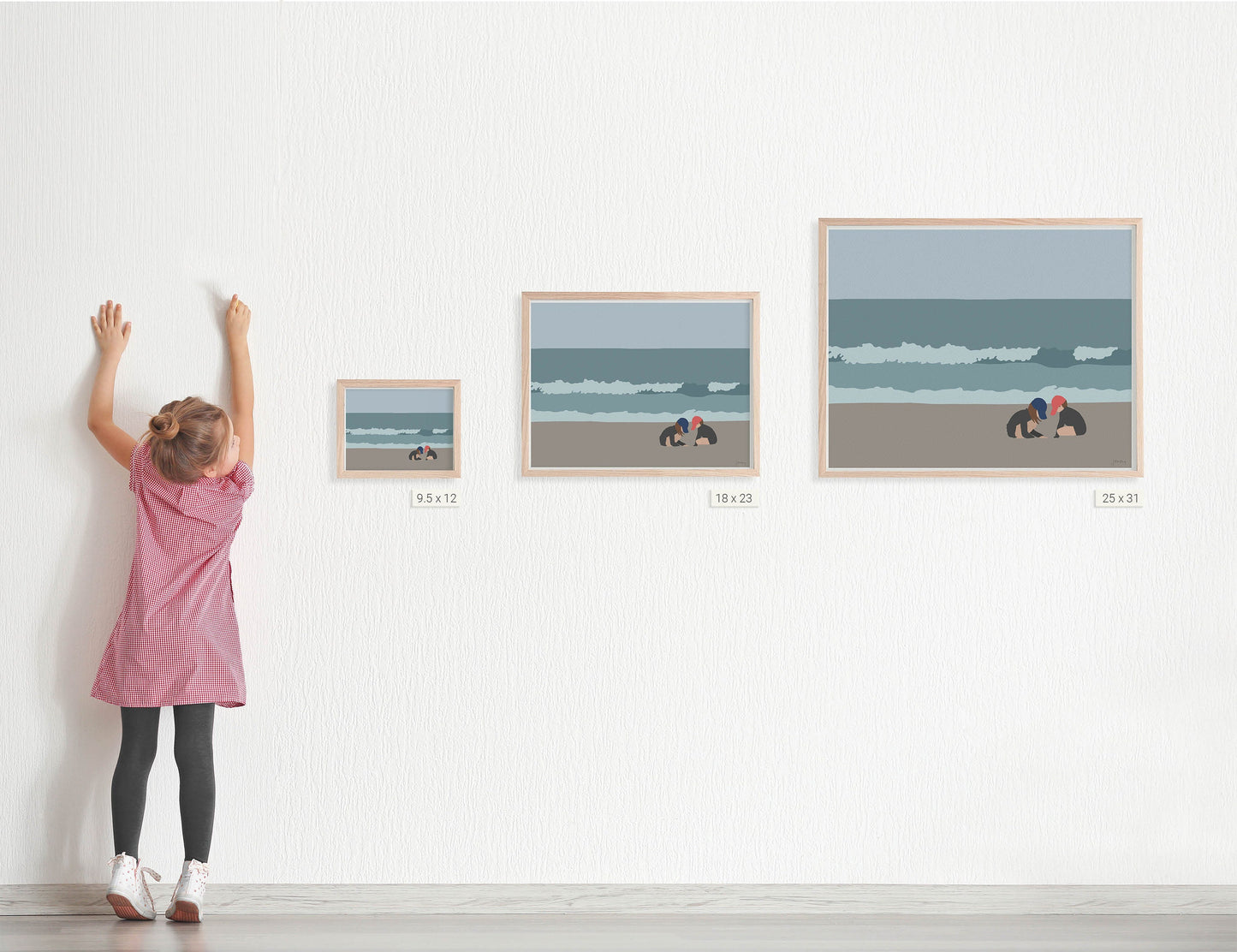 Kids Playing in Sand Art Print - Unframed or Framed - 160502