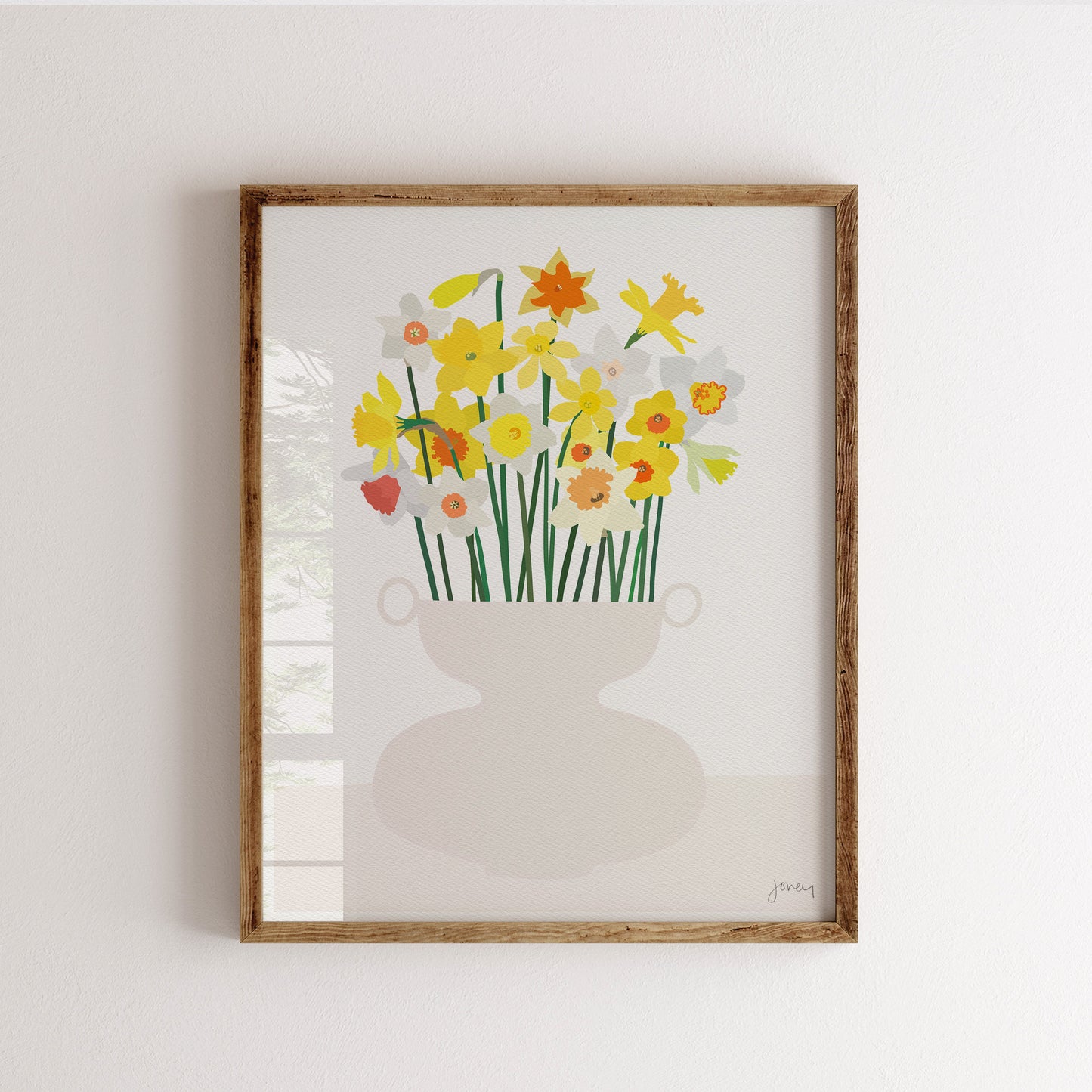 Abstract Vase of Daffodils Art Print - Unframed or Framed - 200816