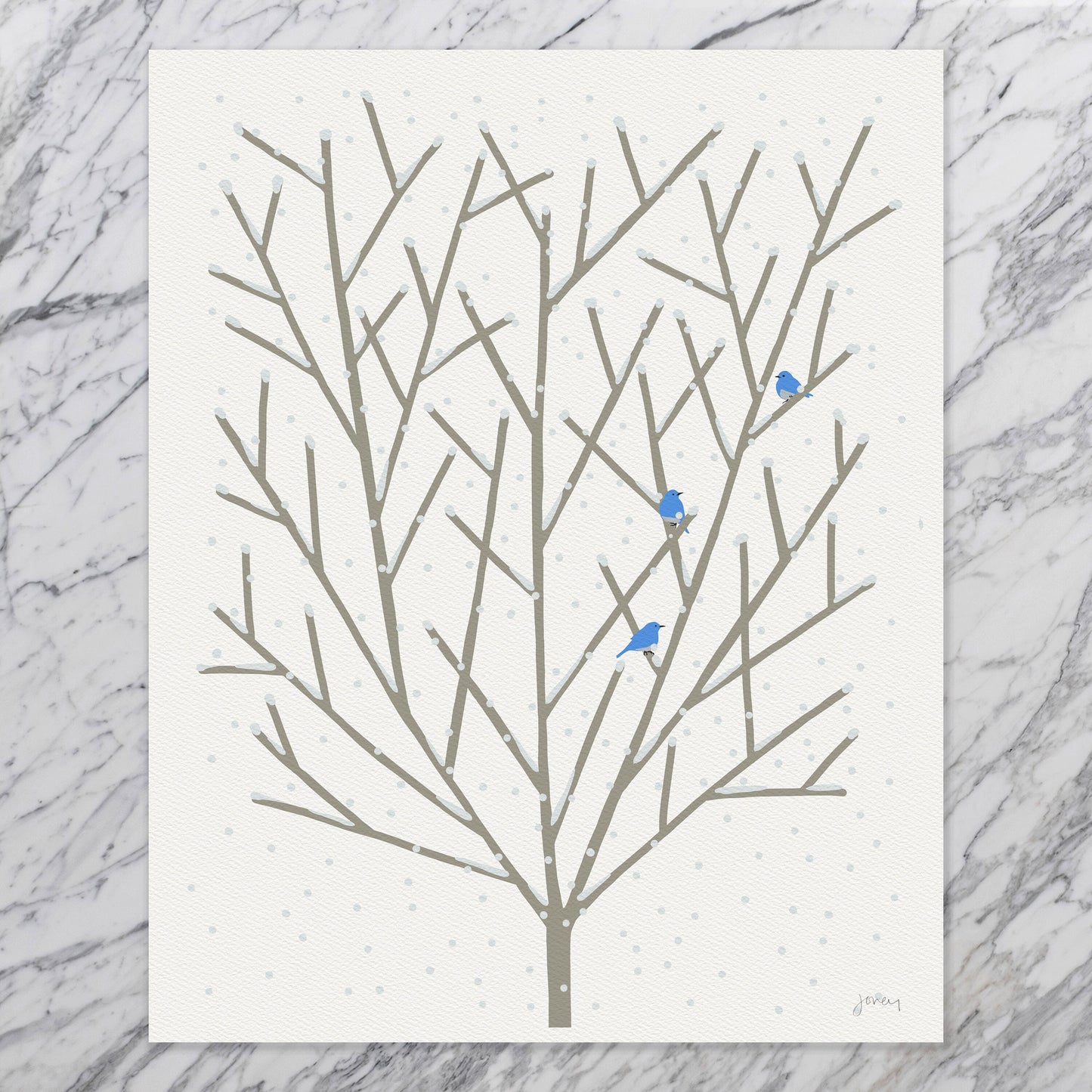 Winter Maple Abstract Art Print - Unframed or Framed - 231210