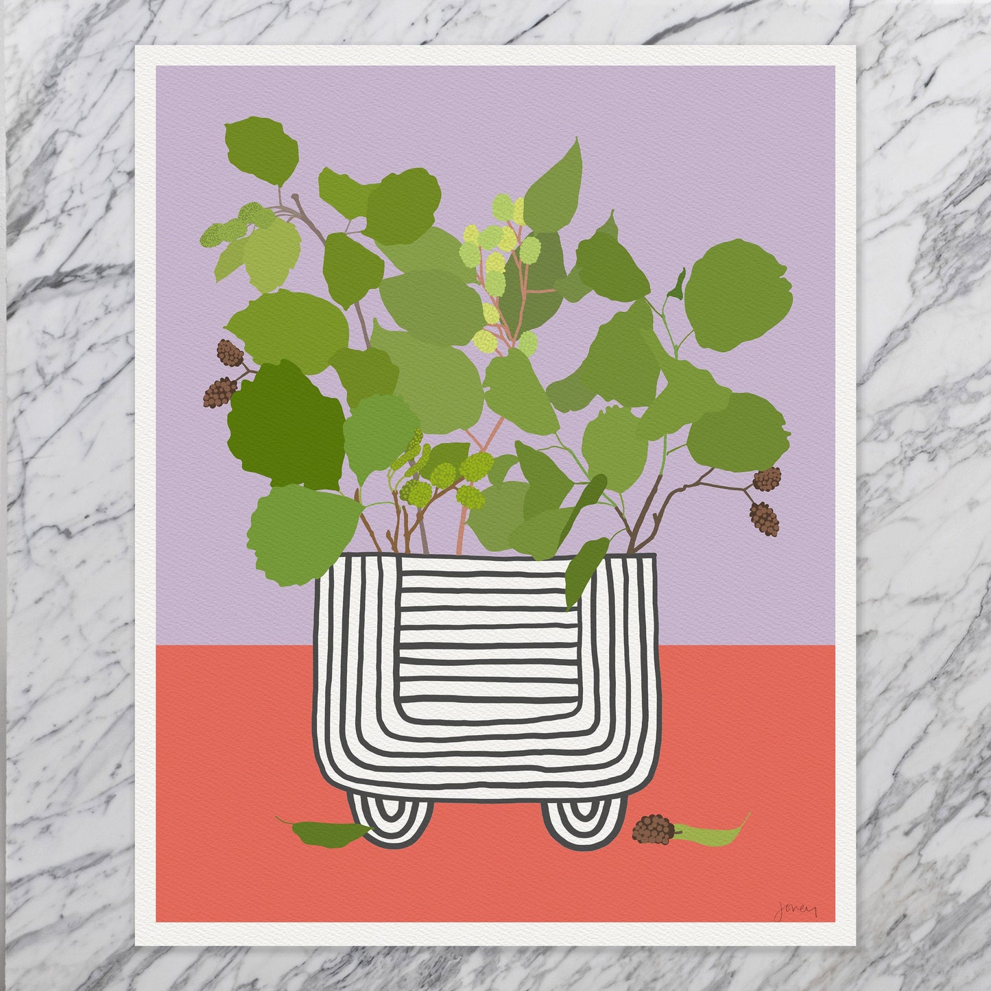 Alder Leaves Abstract Still Life Art Print - Unframed or Framed - 201219