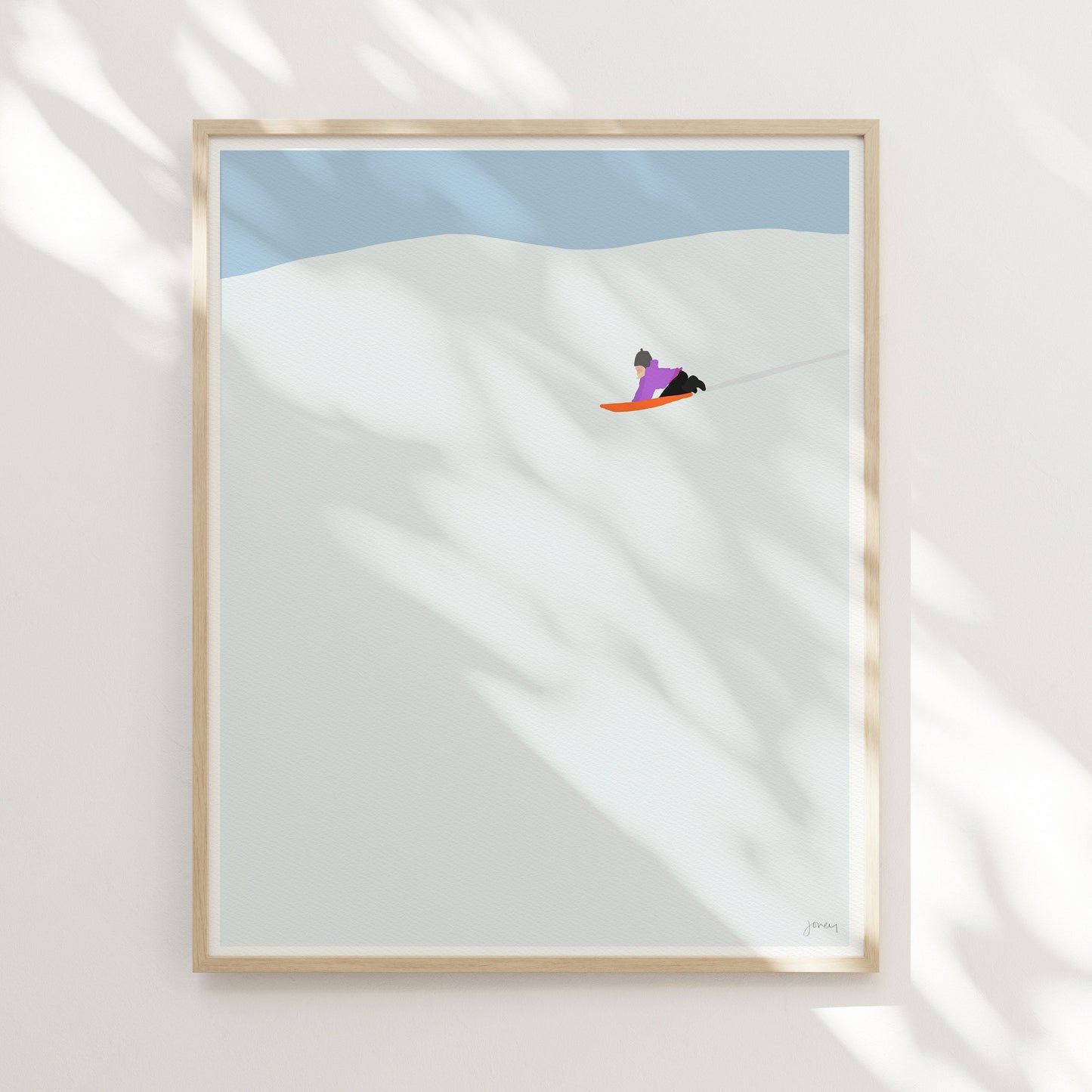 Smooth Sledding Art Print - Unframed or Framed - 160223