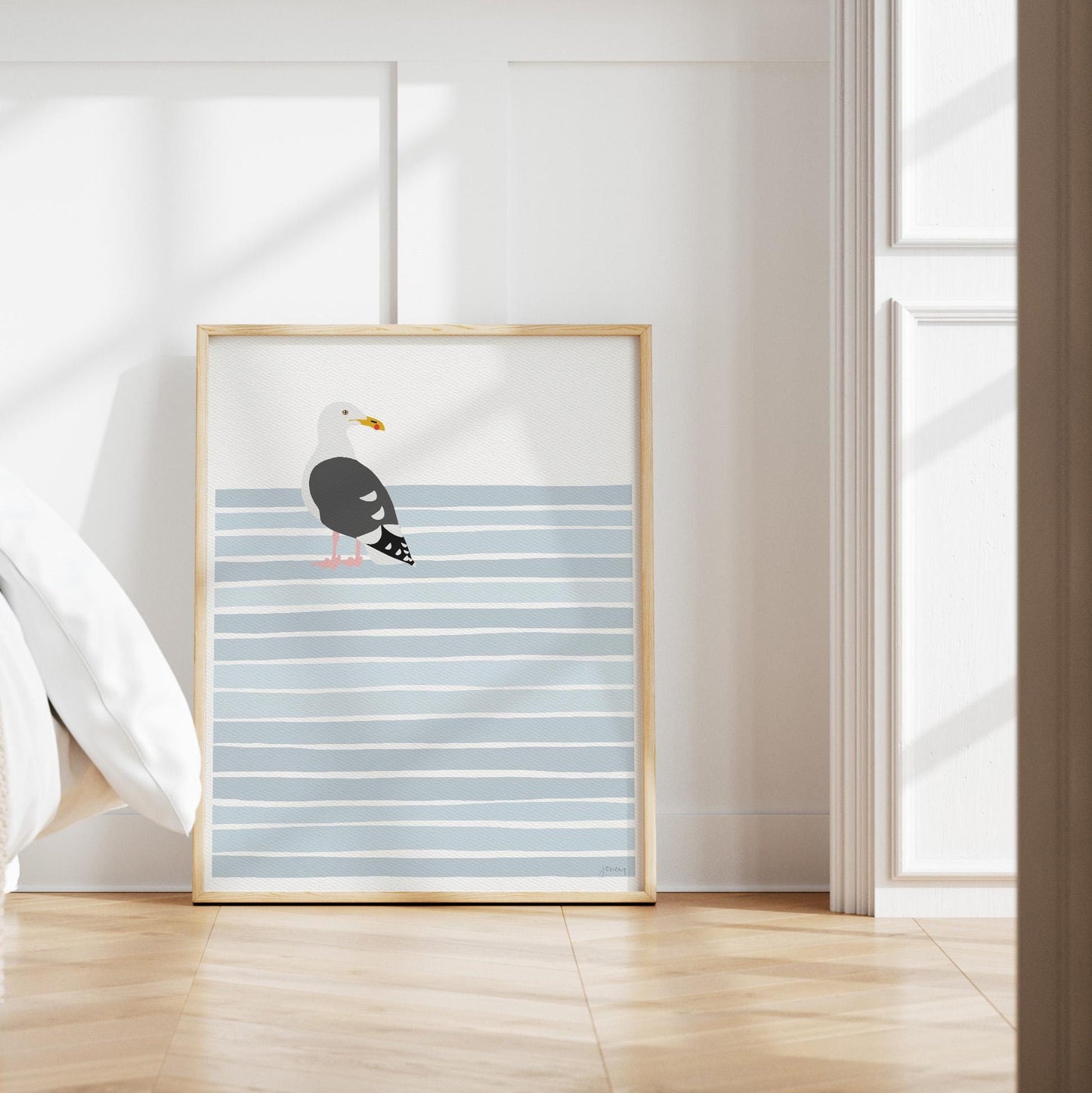 Wading Seagull Art Print - Unframed or Framed - 250907