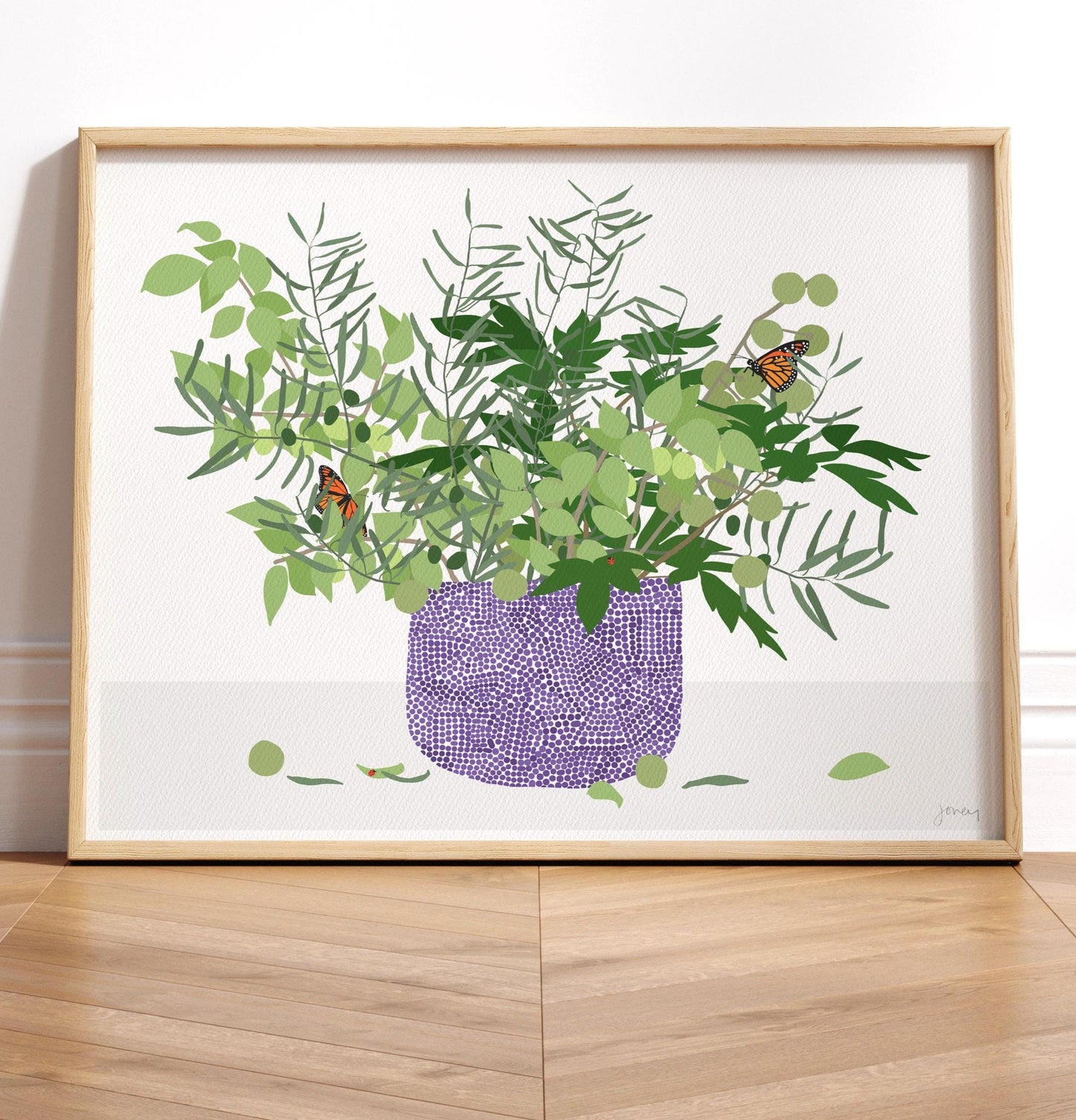 Still Life with Butterflies Art Print - Unframed or Framed - 200228